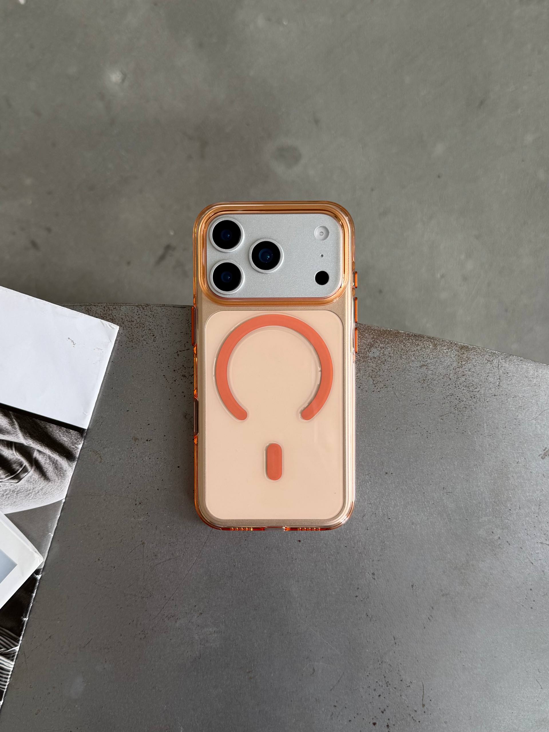 Чохол прозорий KZDOO Iceguard з Magsafe (Camera Control) на iPhone 17 Pro Max Orange