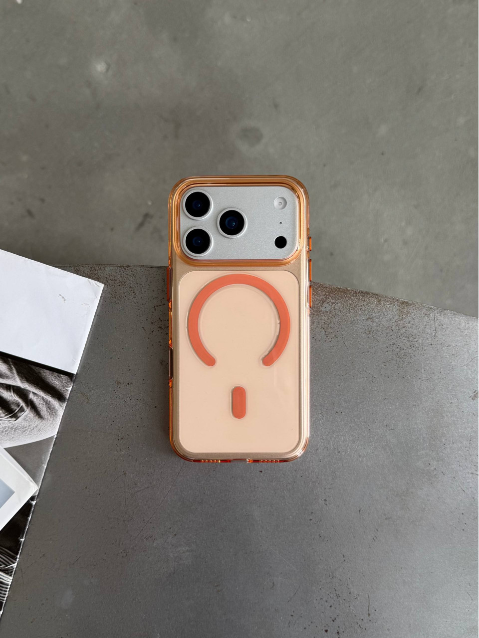 Чохол прозорий KZDOO Iceguard з Magsafe (Camera Control) на iPhone 17 Pro Orange