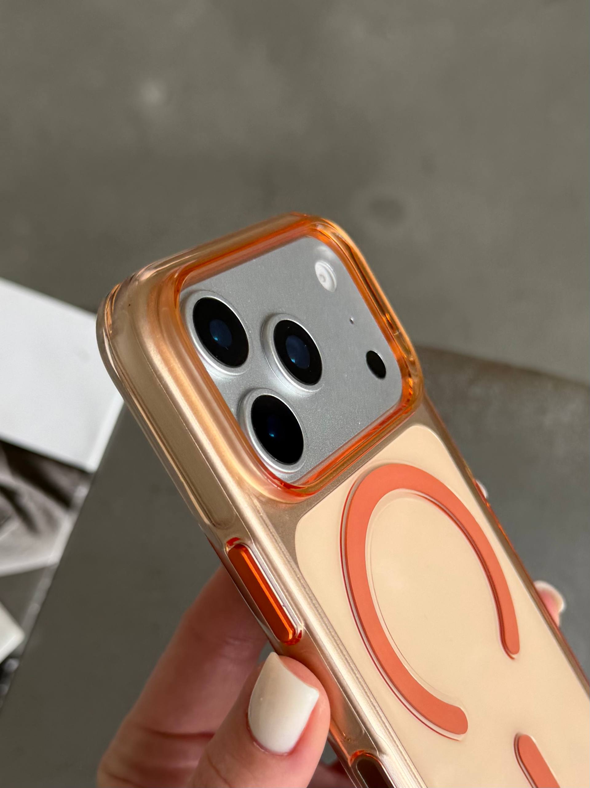 Чехол прозрачный KZDOO Iceguard с Magsafe (Camera Control) на iPhone 17 Pro Max Orange