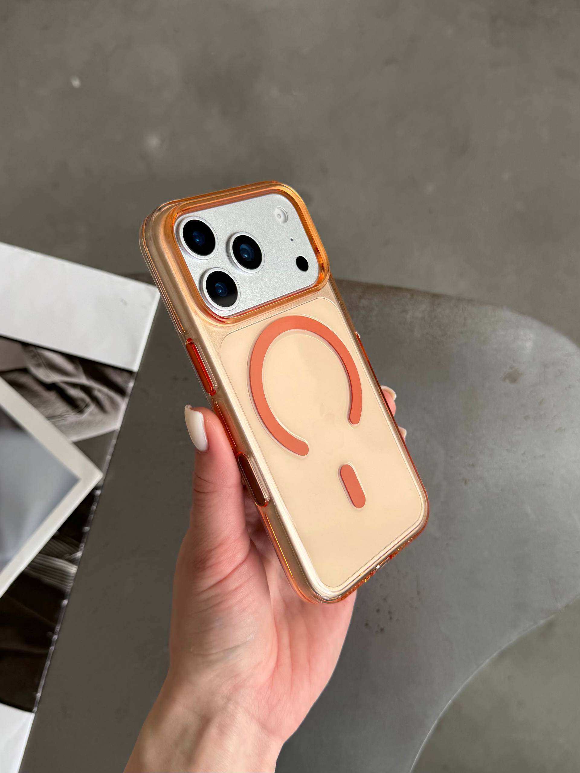 Чехол прозрачный KZDOO Iceguard с Magsafe (Camera Control) на iPhone 17 Pro Max Orange