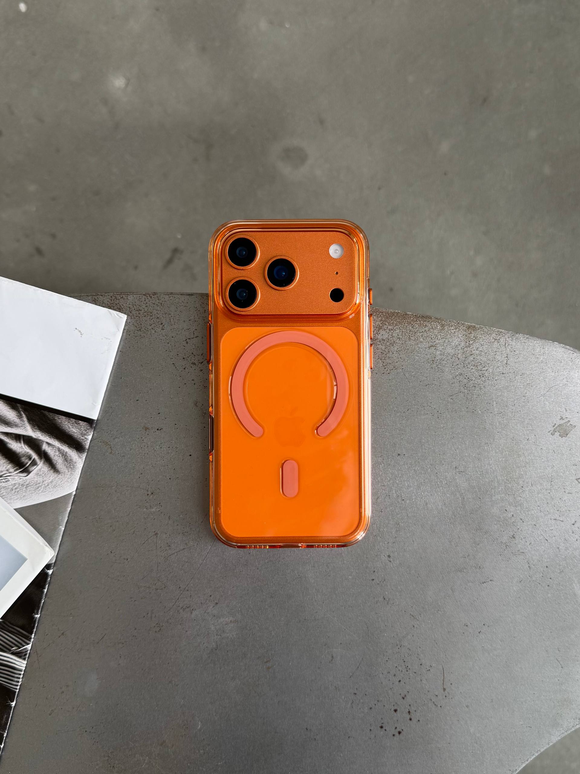 Чехол прозрачный KZDOO Iceguard с Magsafe (Camera Control) на iPhone 17 Pro Max Orange