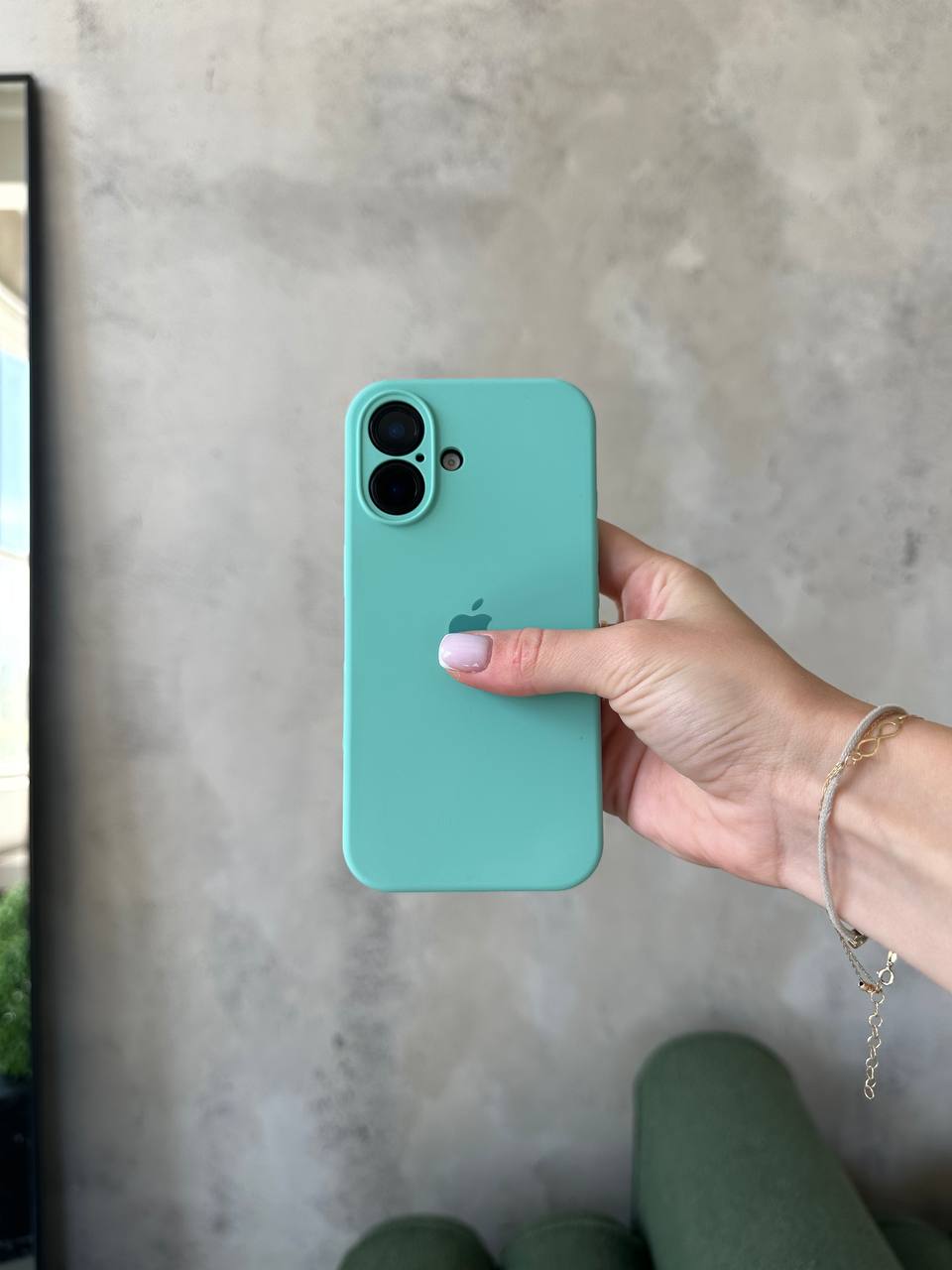Чехол Silicone case с закрытой камерой на iPhone 17 Sea Blue #17