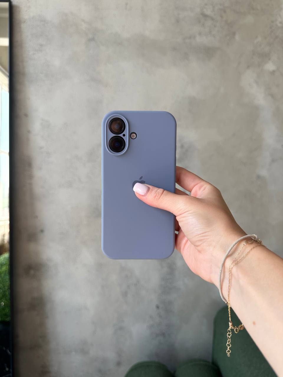 Чехол Silicone case с закрытой камерой на iPhone 17 Lavander Grey #28