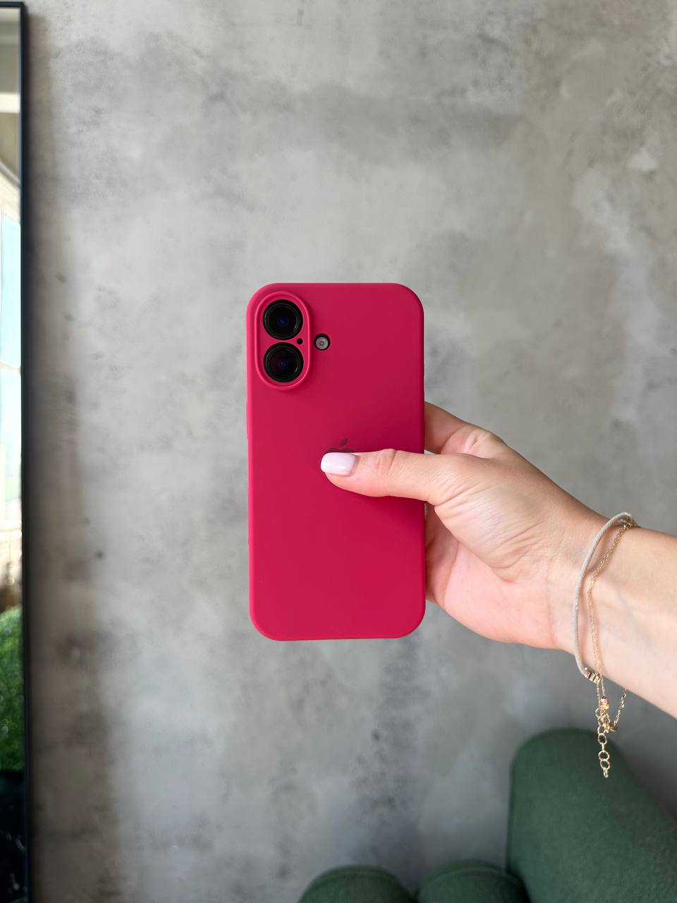 Чехол Silicone case с закрытой камерой на iPhone 17 Wine Red #21