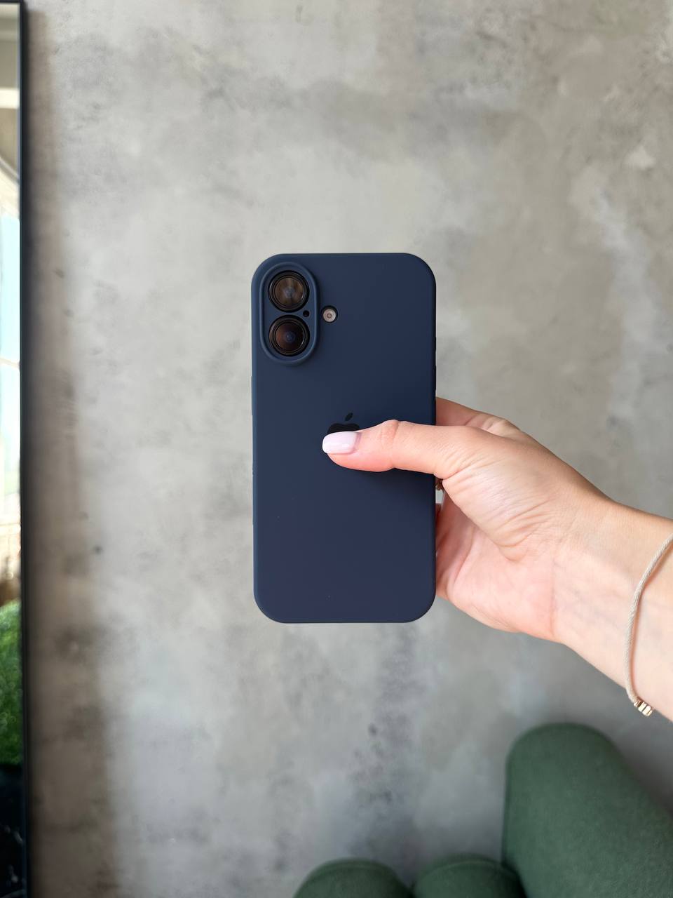 Чехол Silicone case с закрытой камерой на iPhone 17 Midnight Blue #07