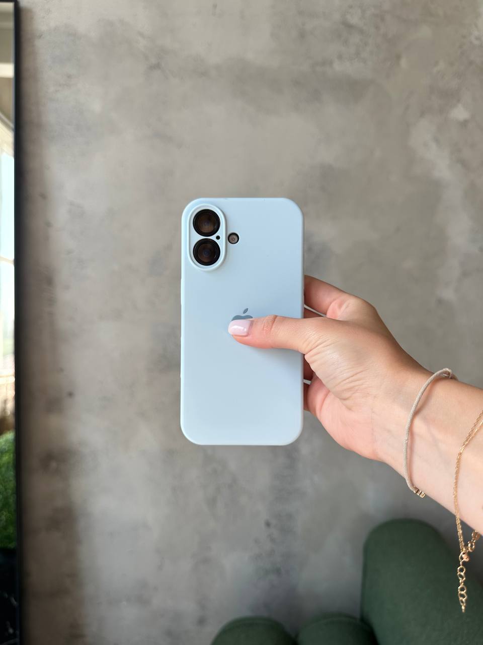 Чехол Silicone case с закрытой камерой на iPhone 17 Sky Blue #27