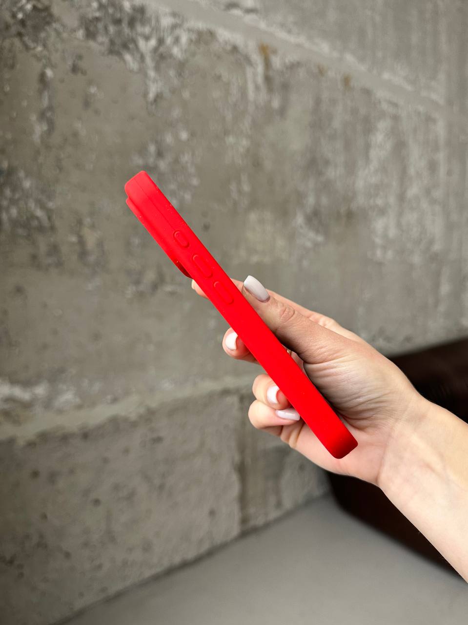 Чехол Silicone case с закрытой камерой для iPhone 17 Red #11