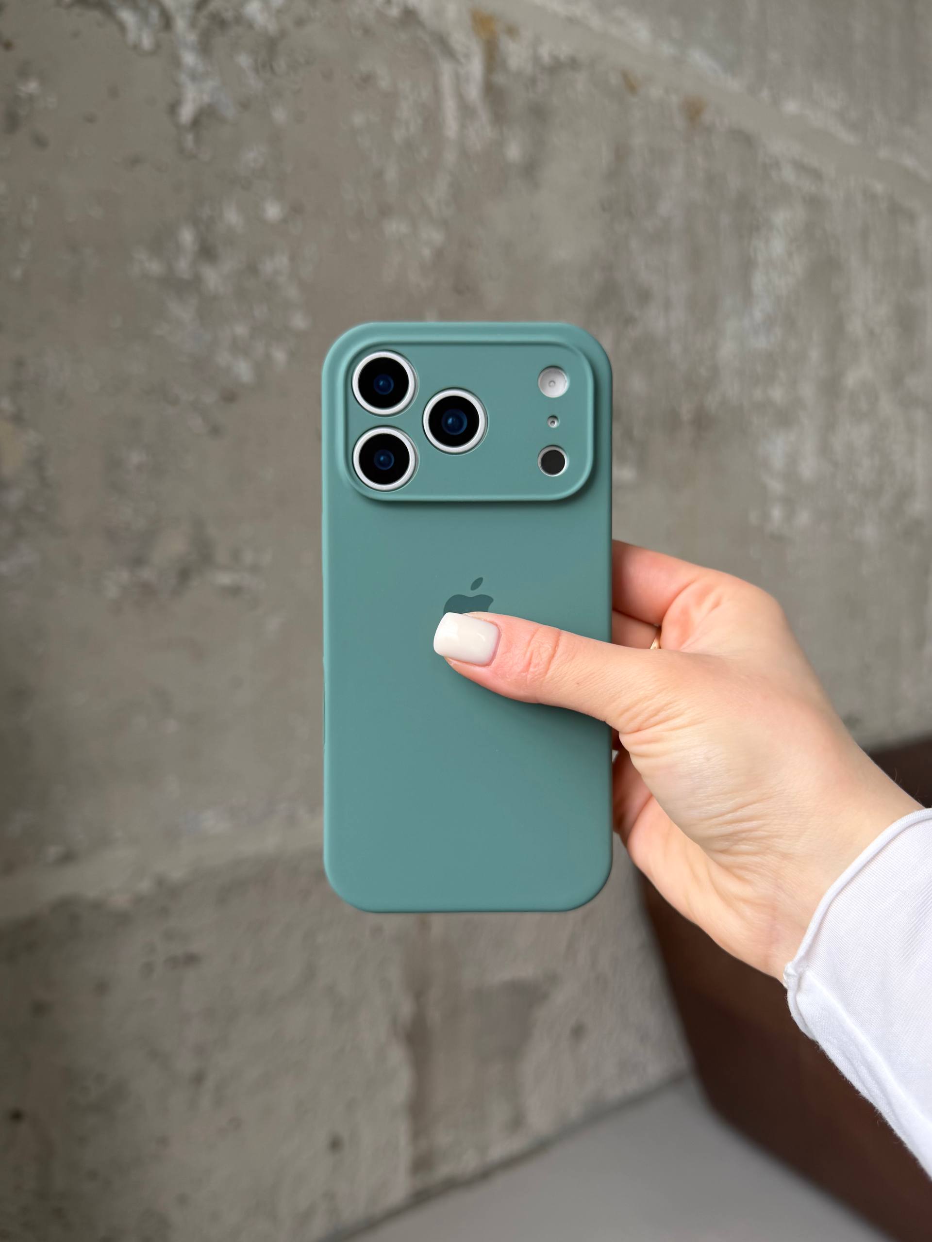 Чехол Silicone case с закрытой камерой на iPhone 17 Pro Pine Green #46