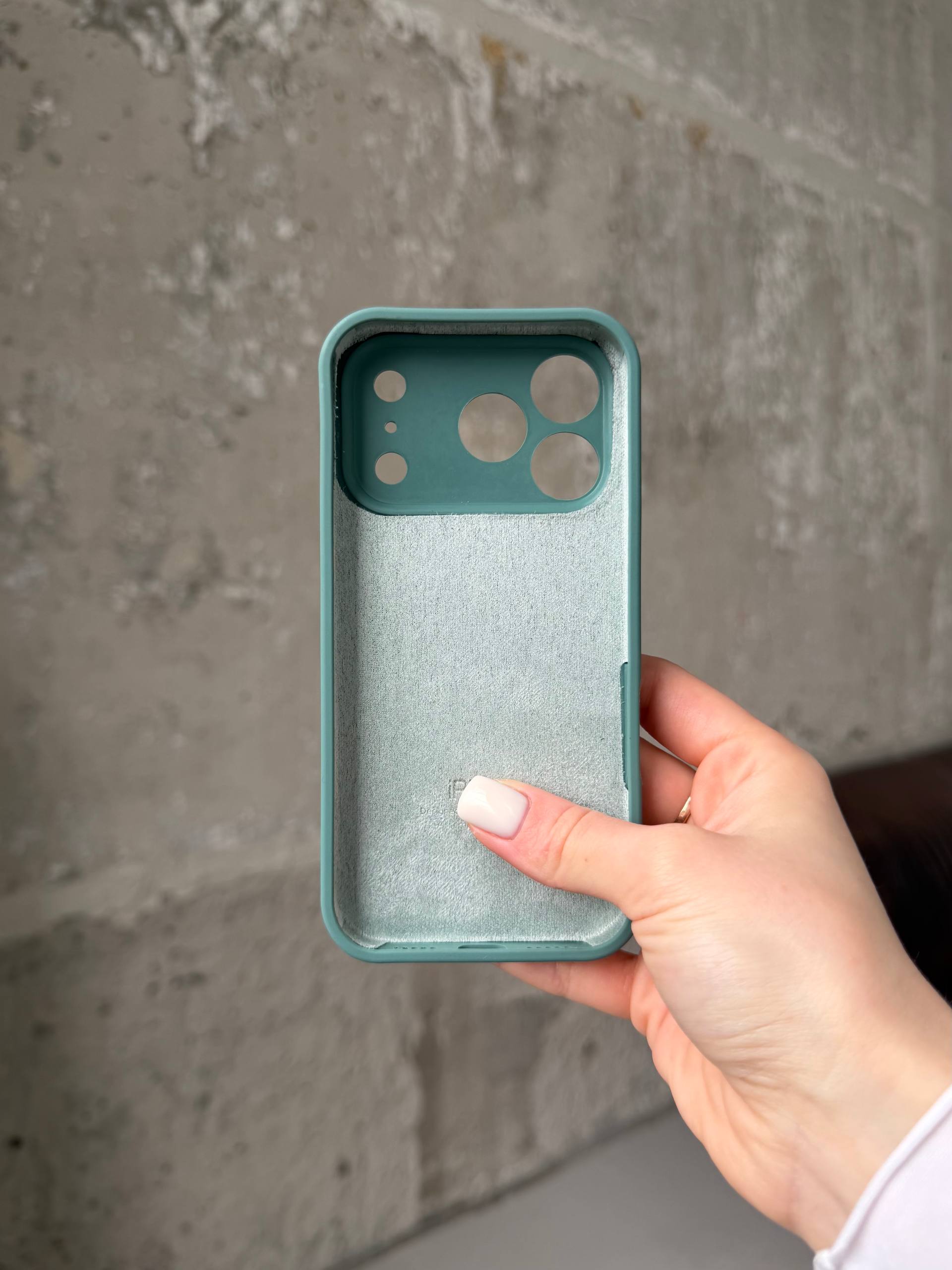 Чохол Silicone case із закритою камерою на iPhone 17 Pro Max Pine Green #46