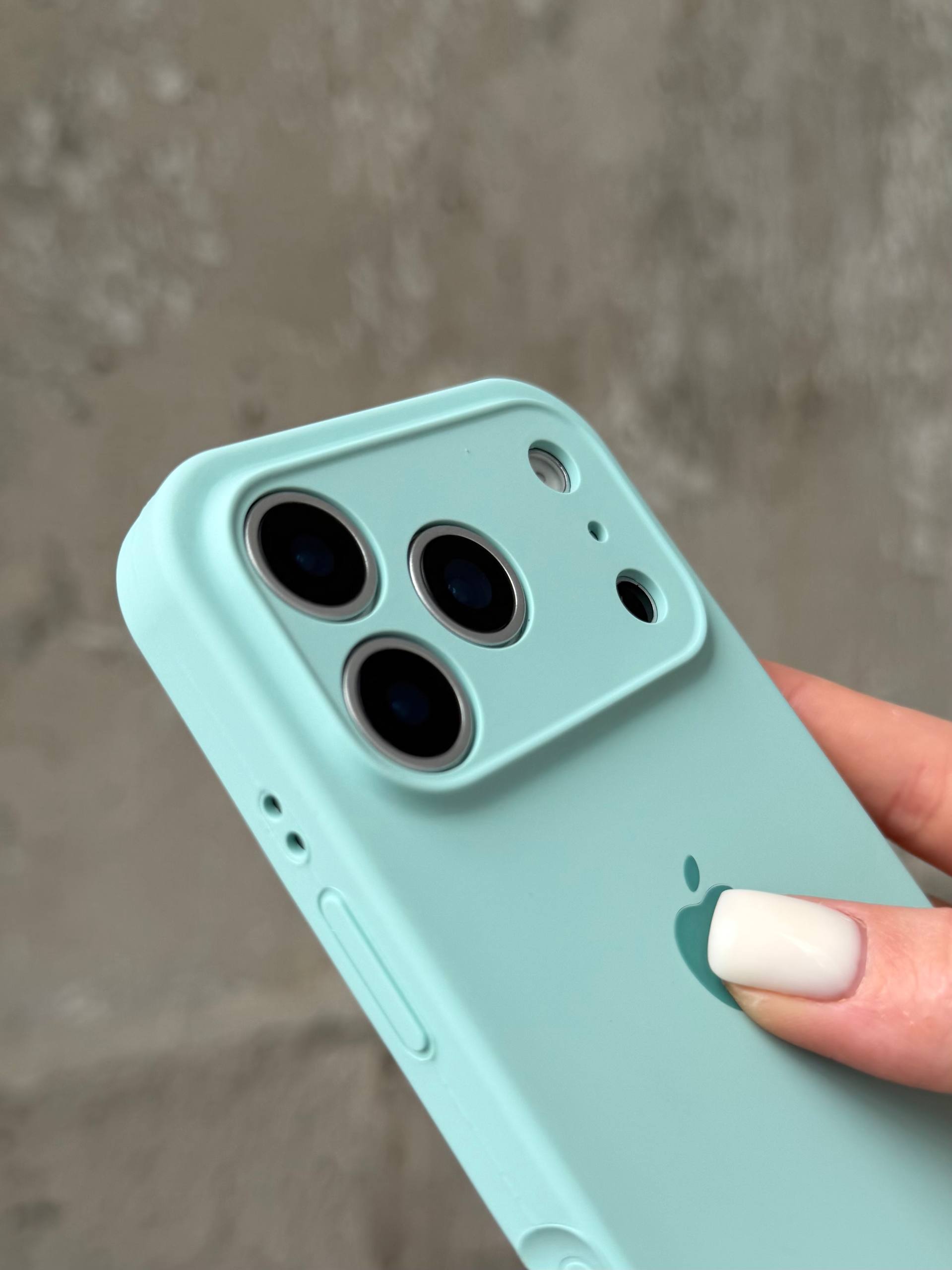 Чохол Silicone case із закритою камерою на iPhone 17 Pro Max Light Cyan #48