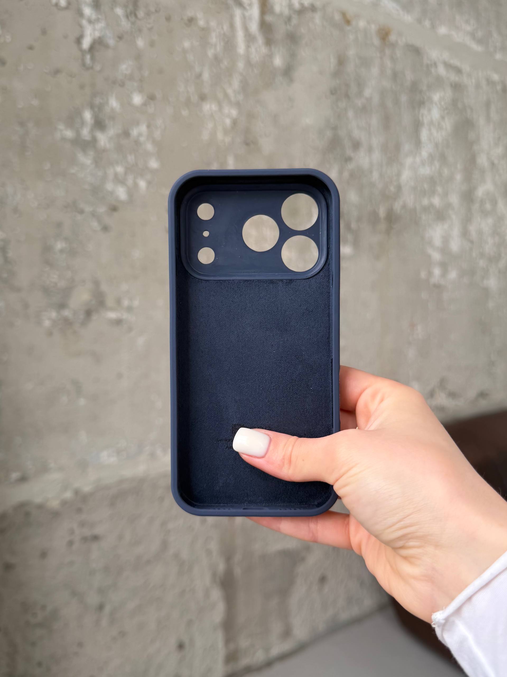 Чехол Silicone case с закрытой камерой на iPhone 17 Pro Max Midnight Blue #07