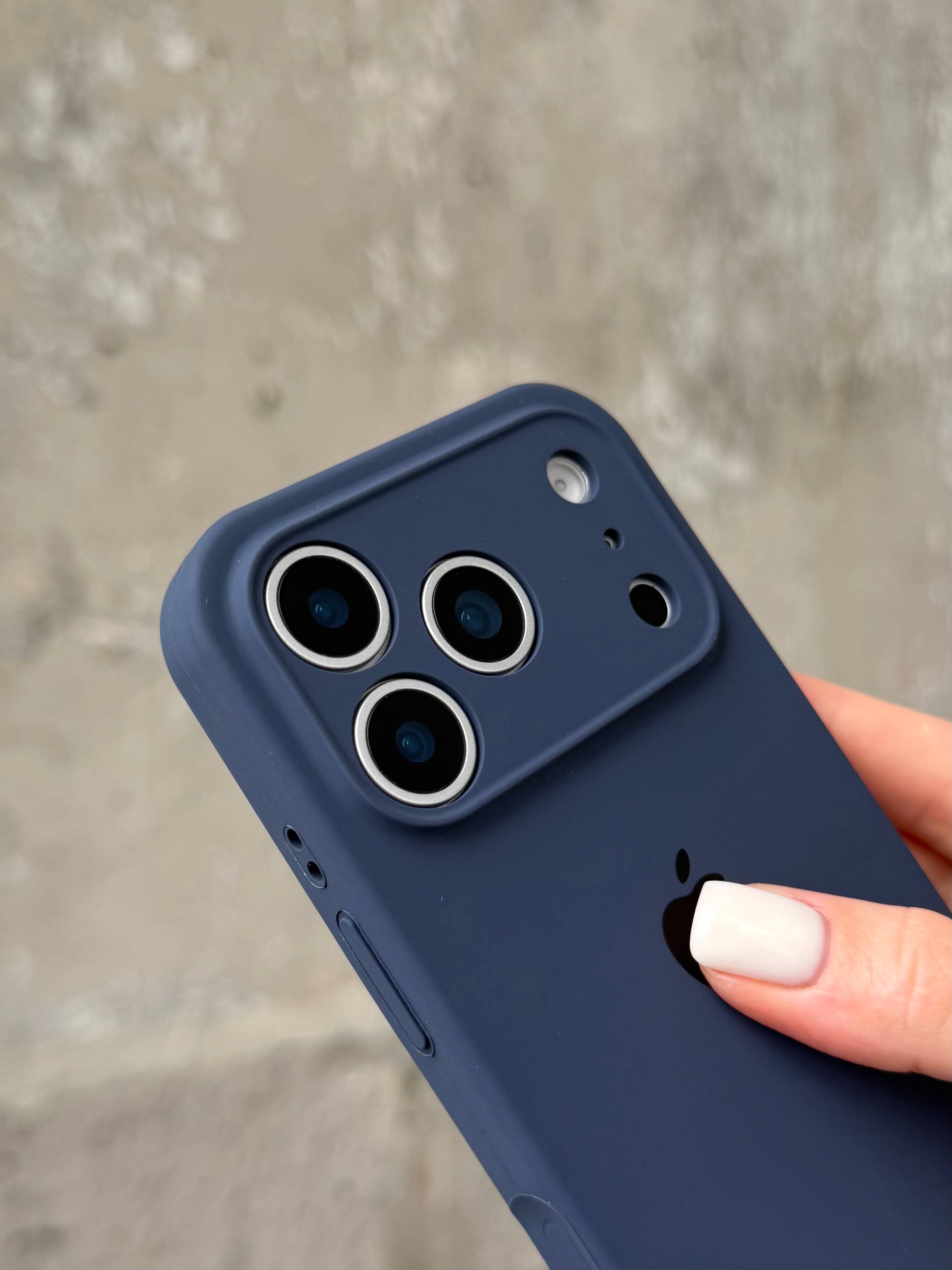 Чехол Silicone case с закрытой камерой на iPhone 17 Pro Max Midnight Blue #07