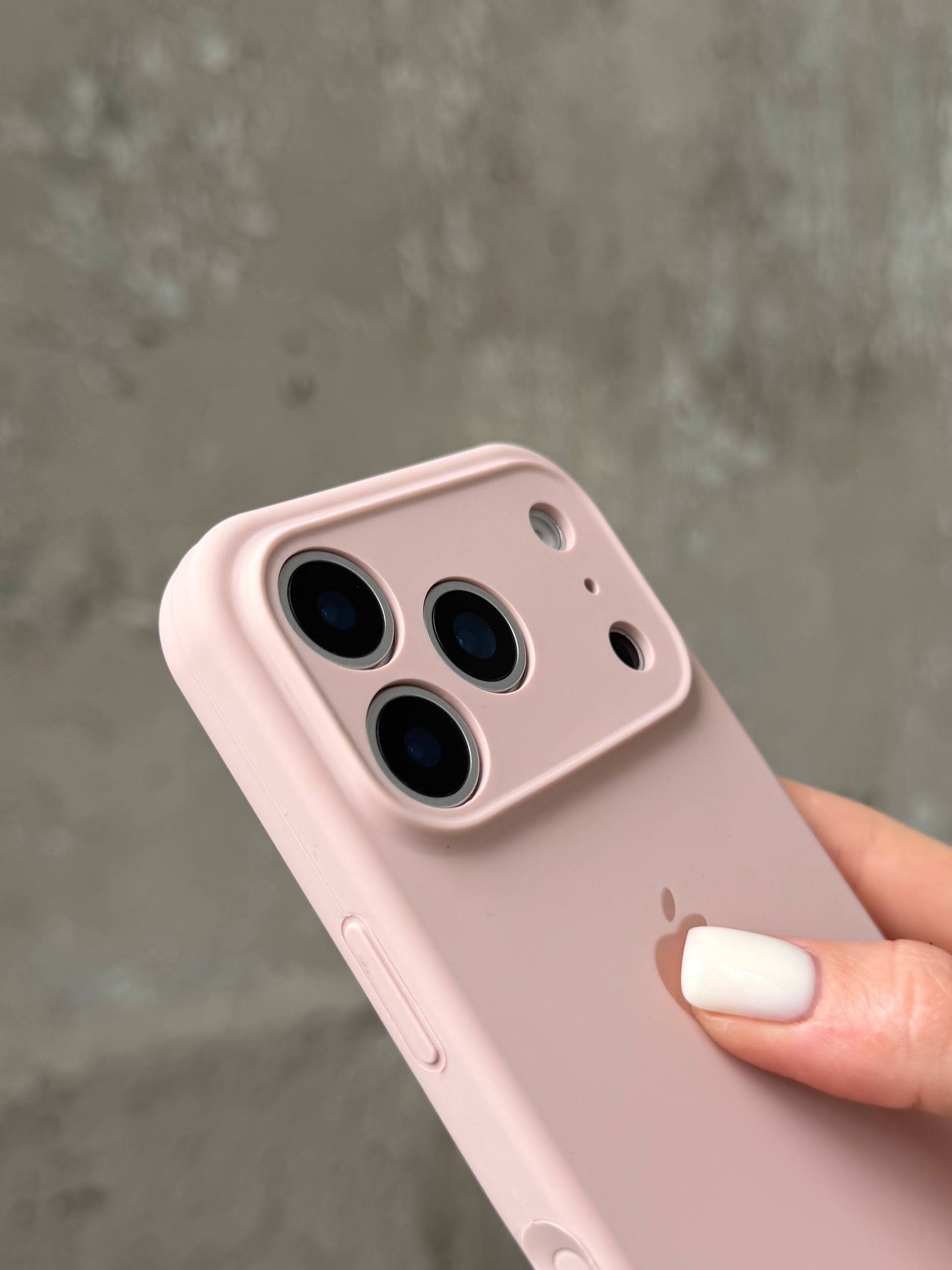 Чехол Silicone case с закрытой камерой для iPhone 17 Pro Pink Sand #15