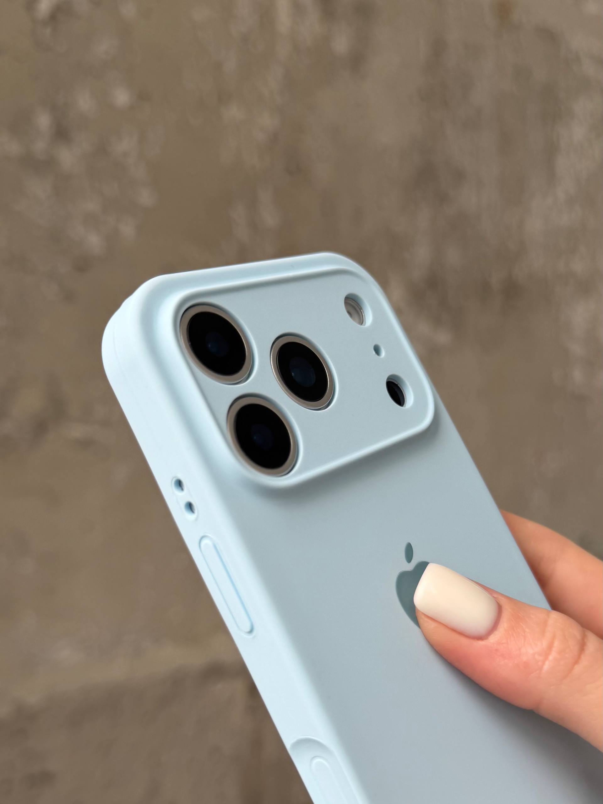 Чехол Silicone case с закрытой камерой для iPhone 17 Pro Max Sky Blue #27