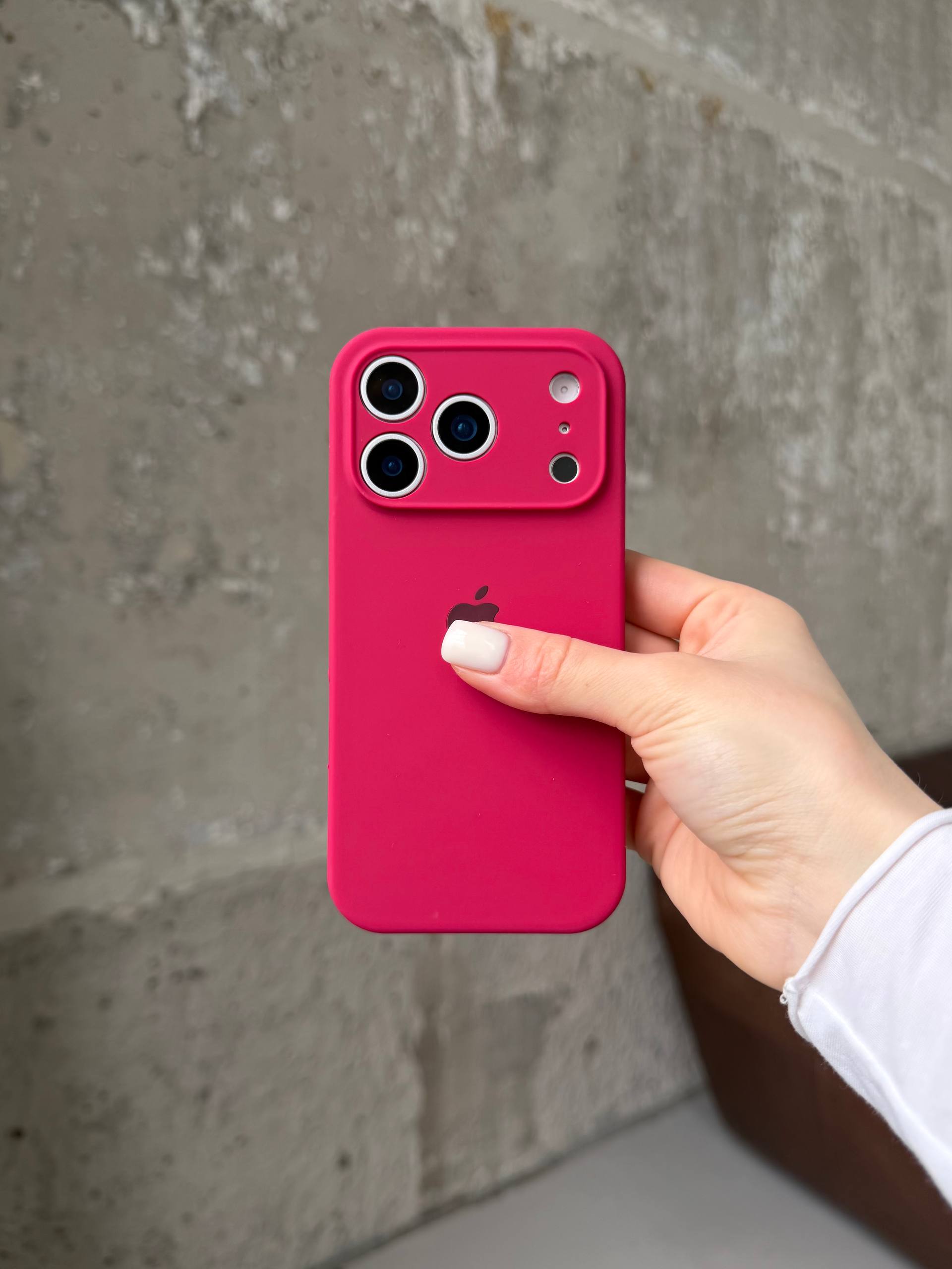 Чехол Silicone case с закрытой камерой на iPhone 17 Pro Wine Red #21