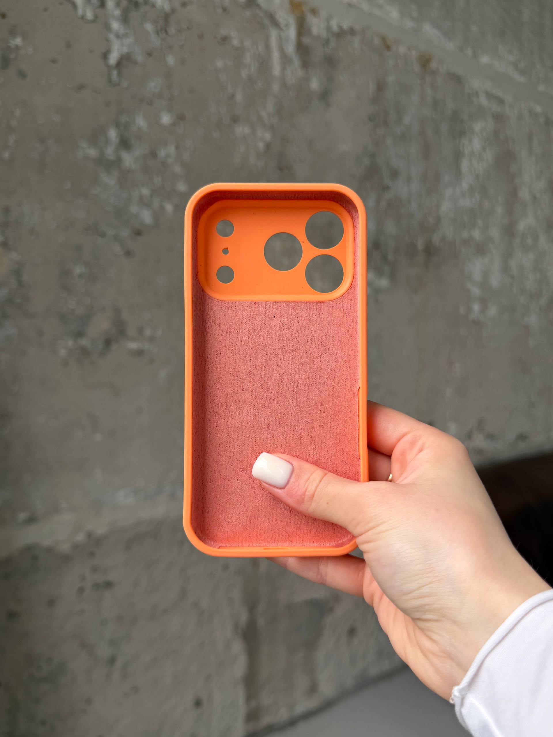 Чехол Silicone case с закрытой камерой на iPhone 17 Pro Max Papaya #34