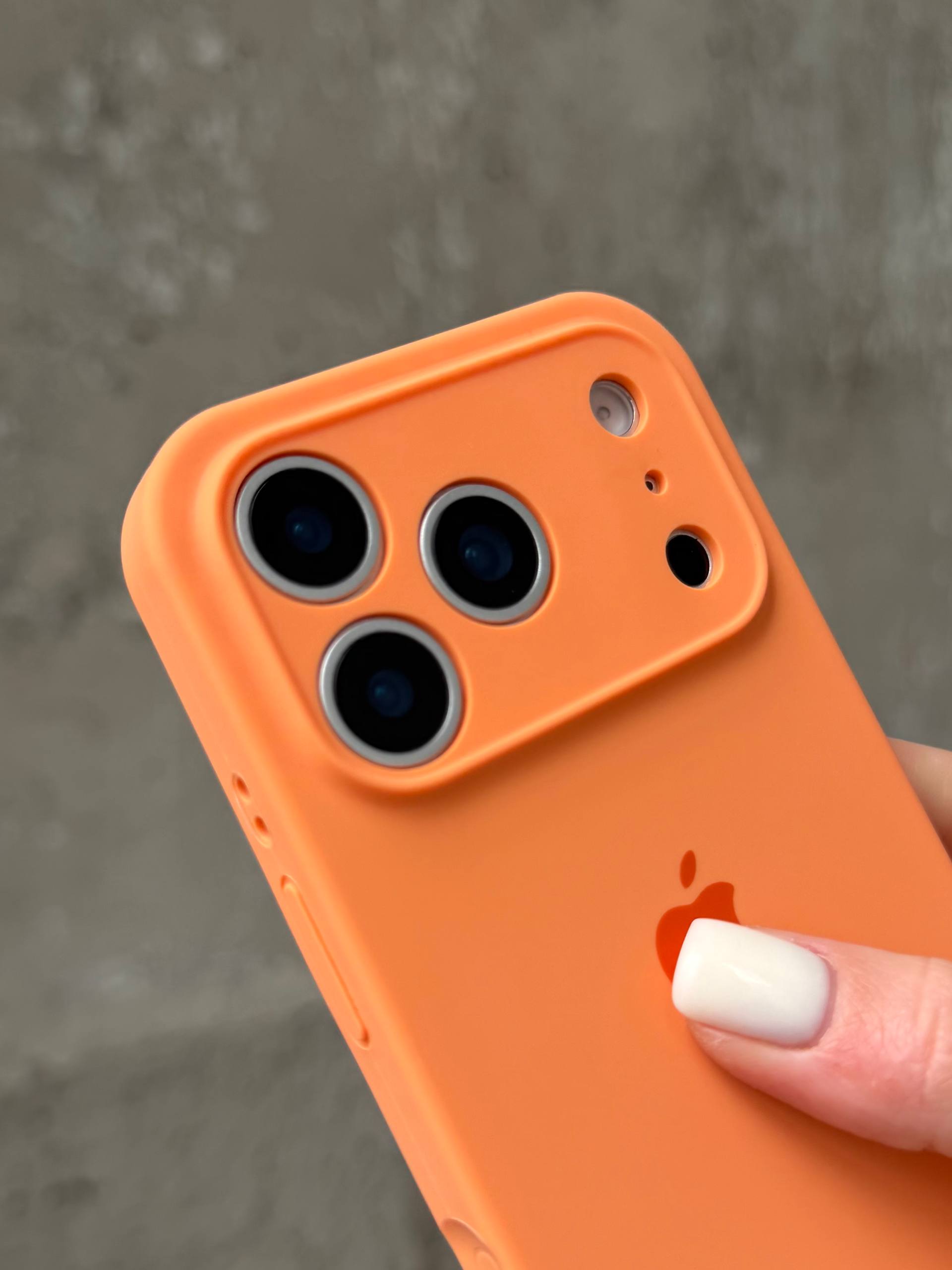 Чехол Silicone case с закрытой камерой на iPhone 17 Pro Max Papaya #34