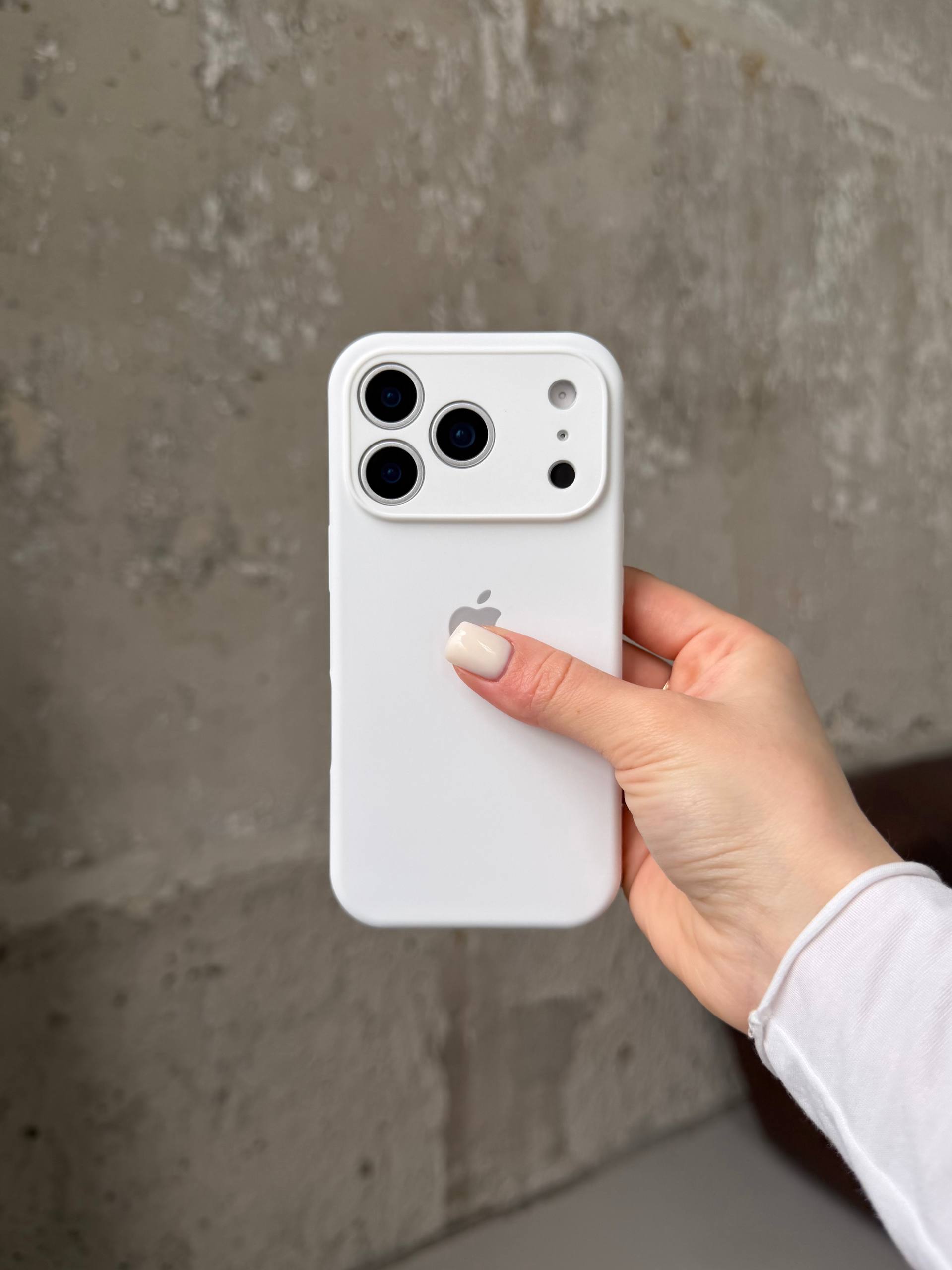 Чохол Silicone case із закритою камерою на iPhone 17 Pro White #08
