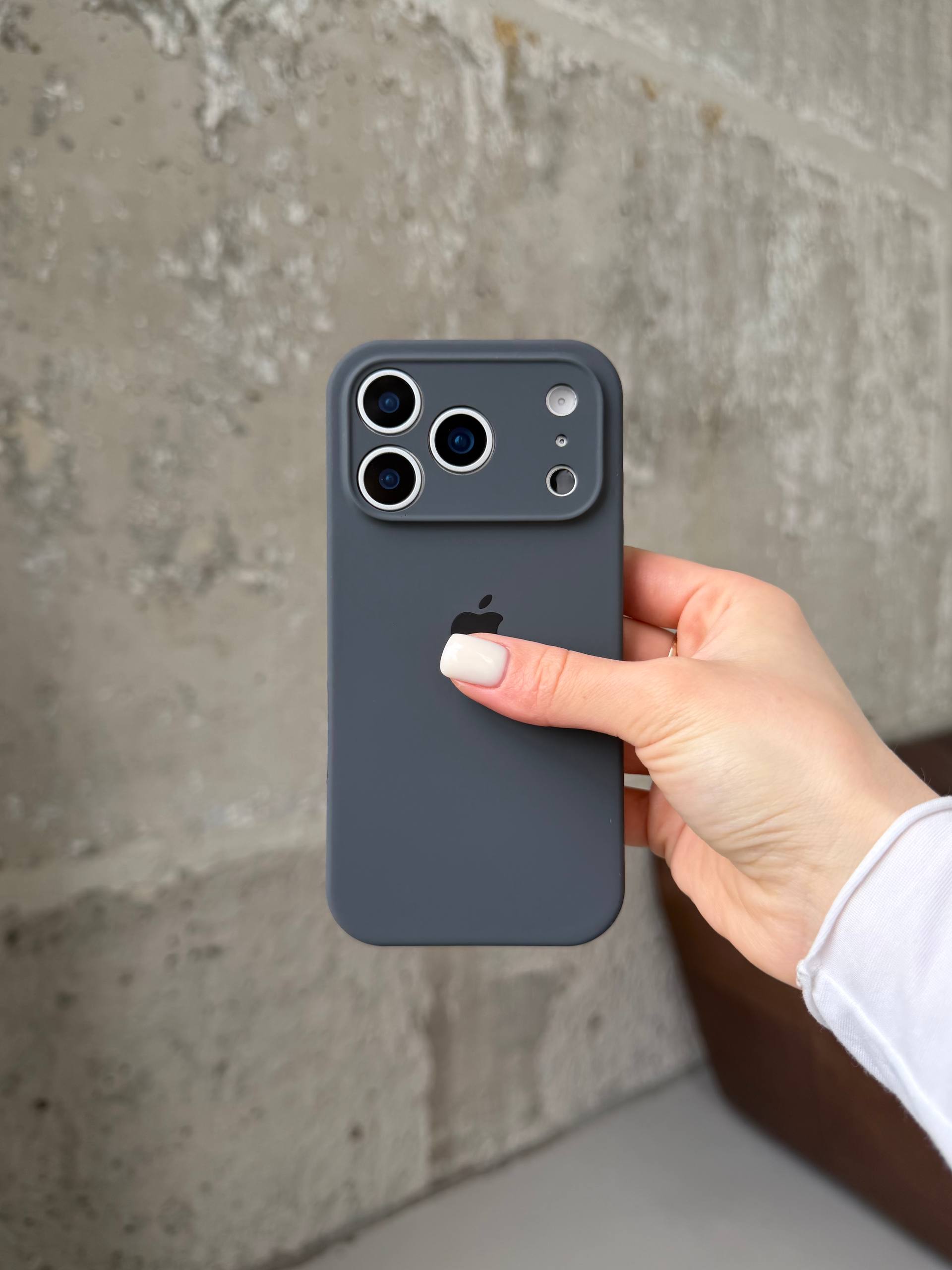 Чехол Silicone case с закрытой камерой на iPhone 17 Pro Graphite #12