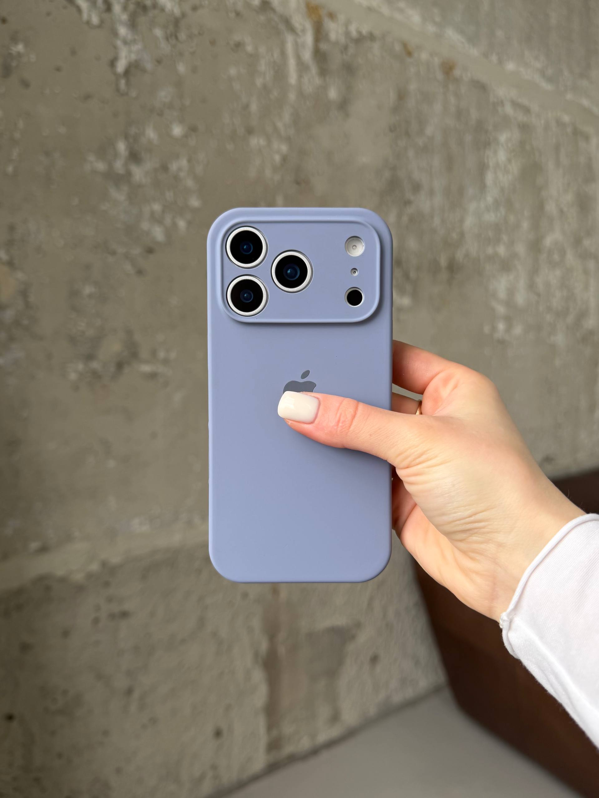 Чехол Silicone case с закрытой камерой на iPhone 17 Pro Lavander Grey #28