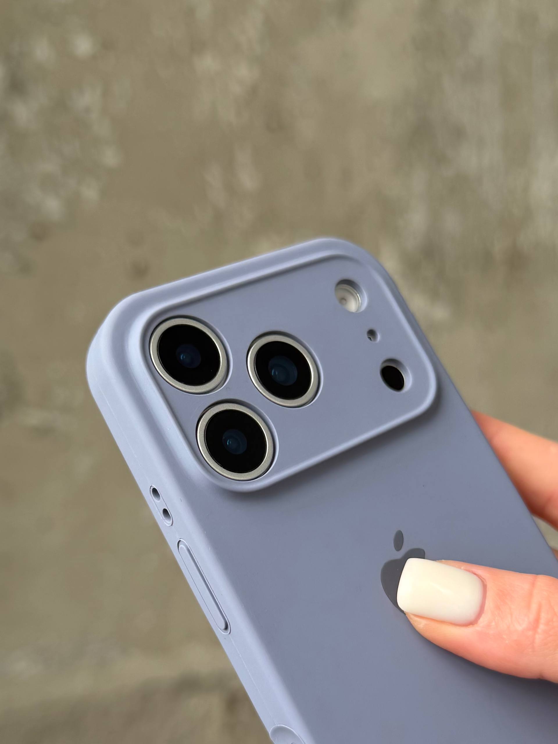 Чехол Silicone case с закрытой камерой на iPhone 17 Pro Lavander Grey #28