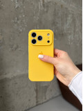 Чехол Silicone case с закрытой камерой на iPhone 17 Pro Max Yellow #04