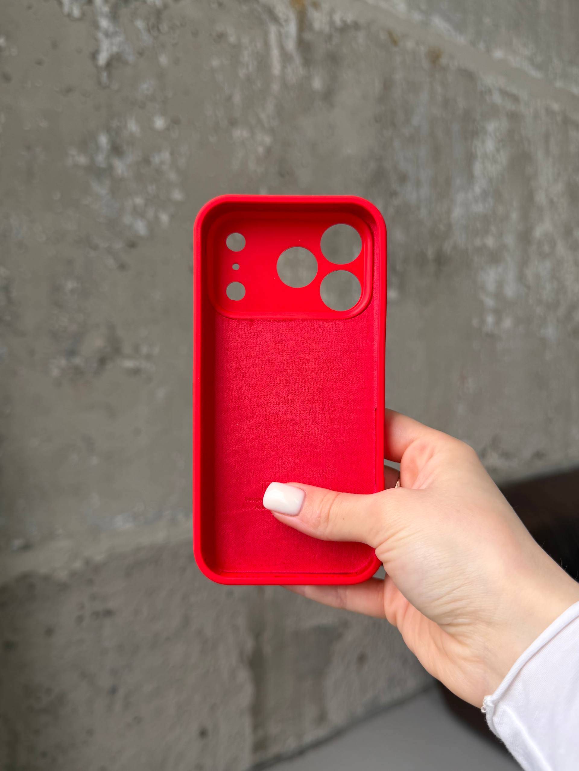 Чехол Silicone case с закрытой камерой для iPhone 17 Pro Max Red #11