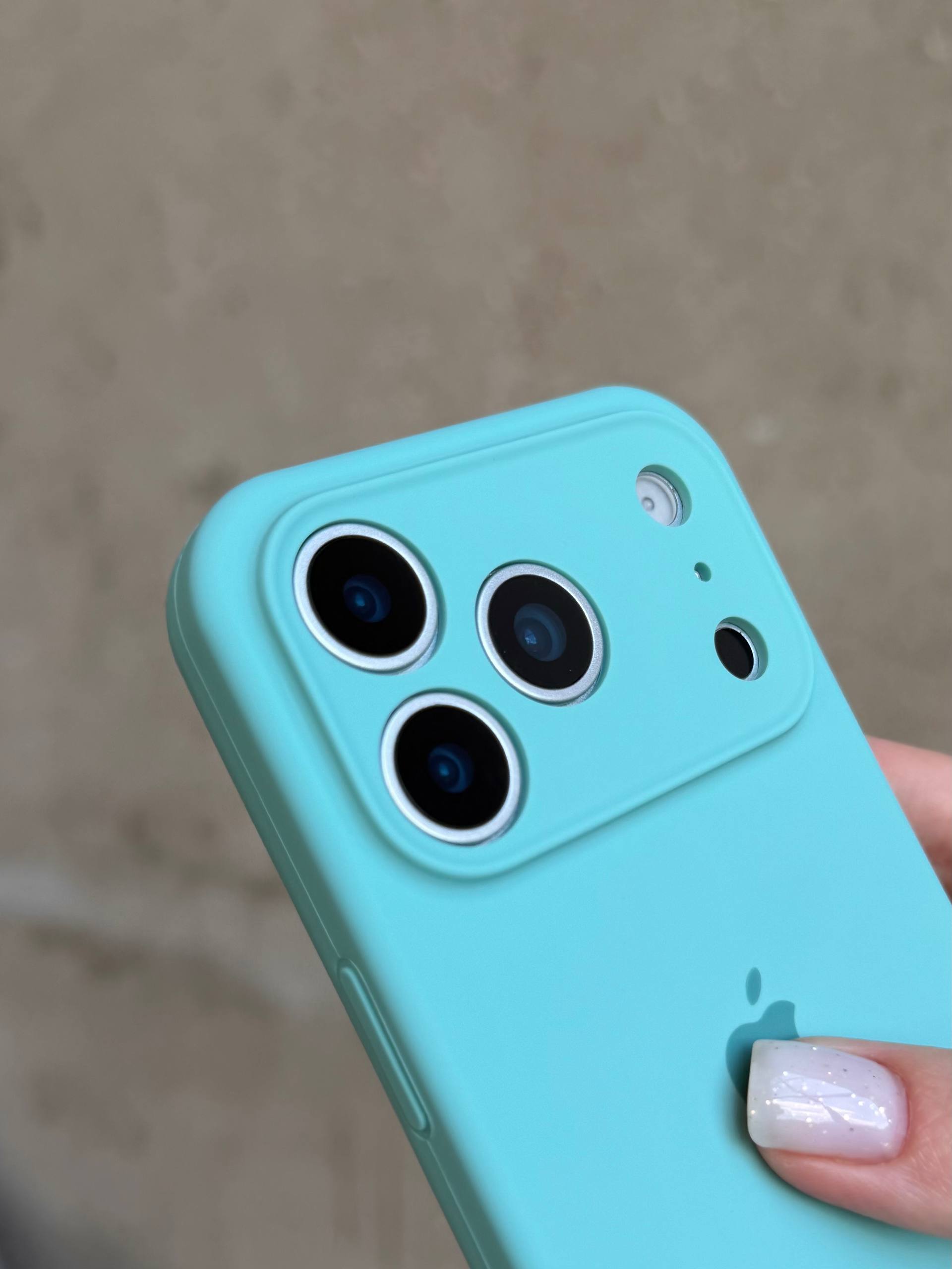 Чехол Silicone case с закрытой камерой на iPhone 17 Pro Max Sea Blue #17
