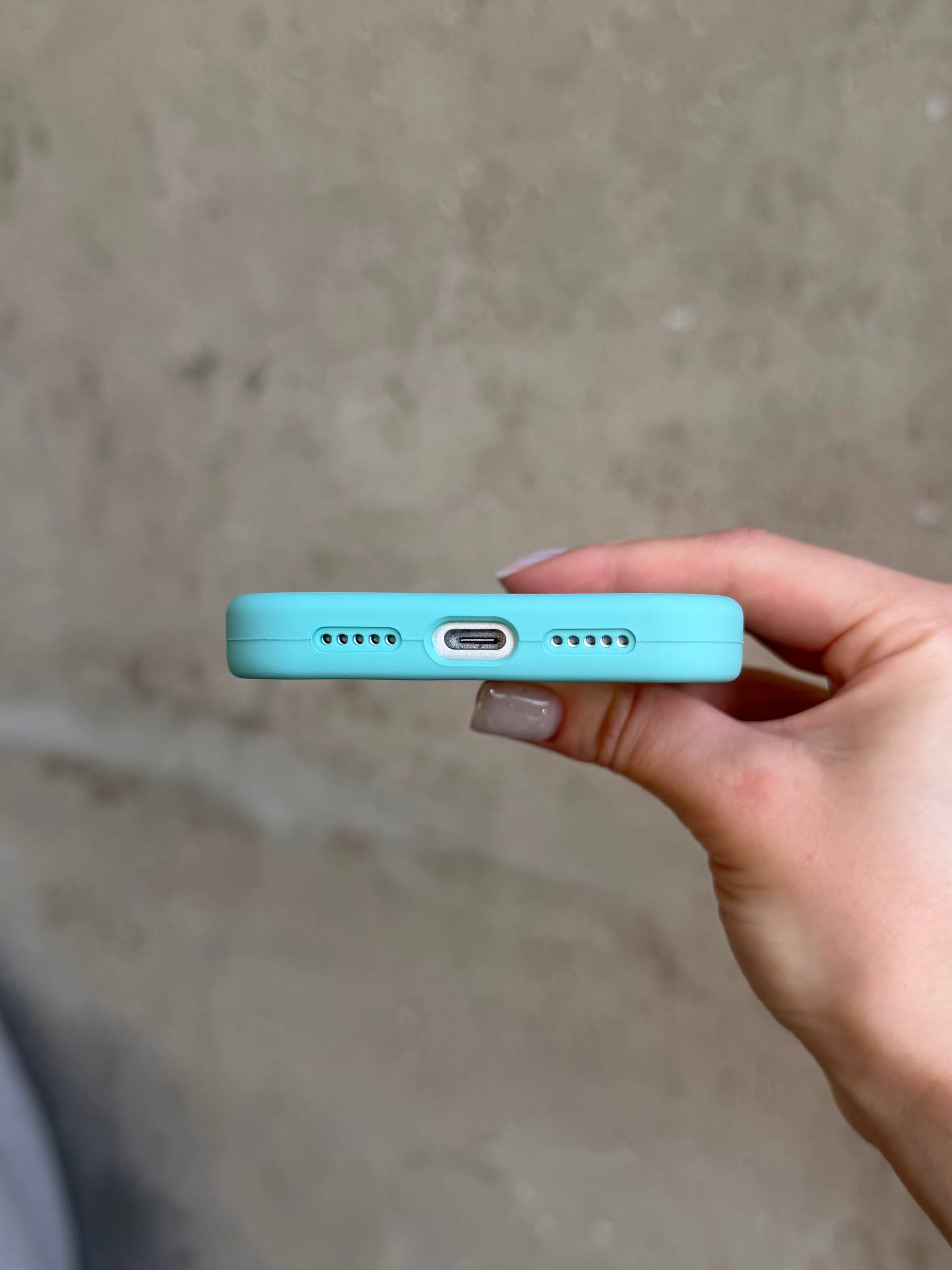 Чехол Silicone case с закрытой камерой на iPhone 17 Pro Max Sea Blue #17