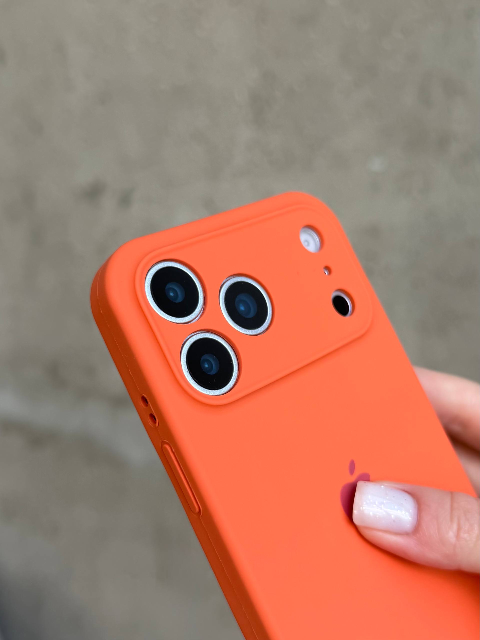 Чехол Silicone case с закрытой камерой на iPhone 17 Pro Max Kumquat #52