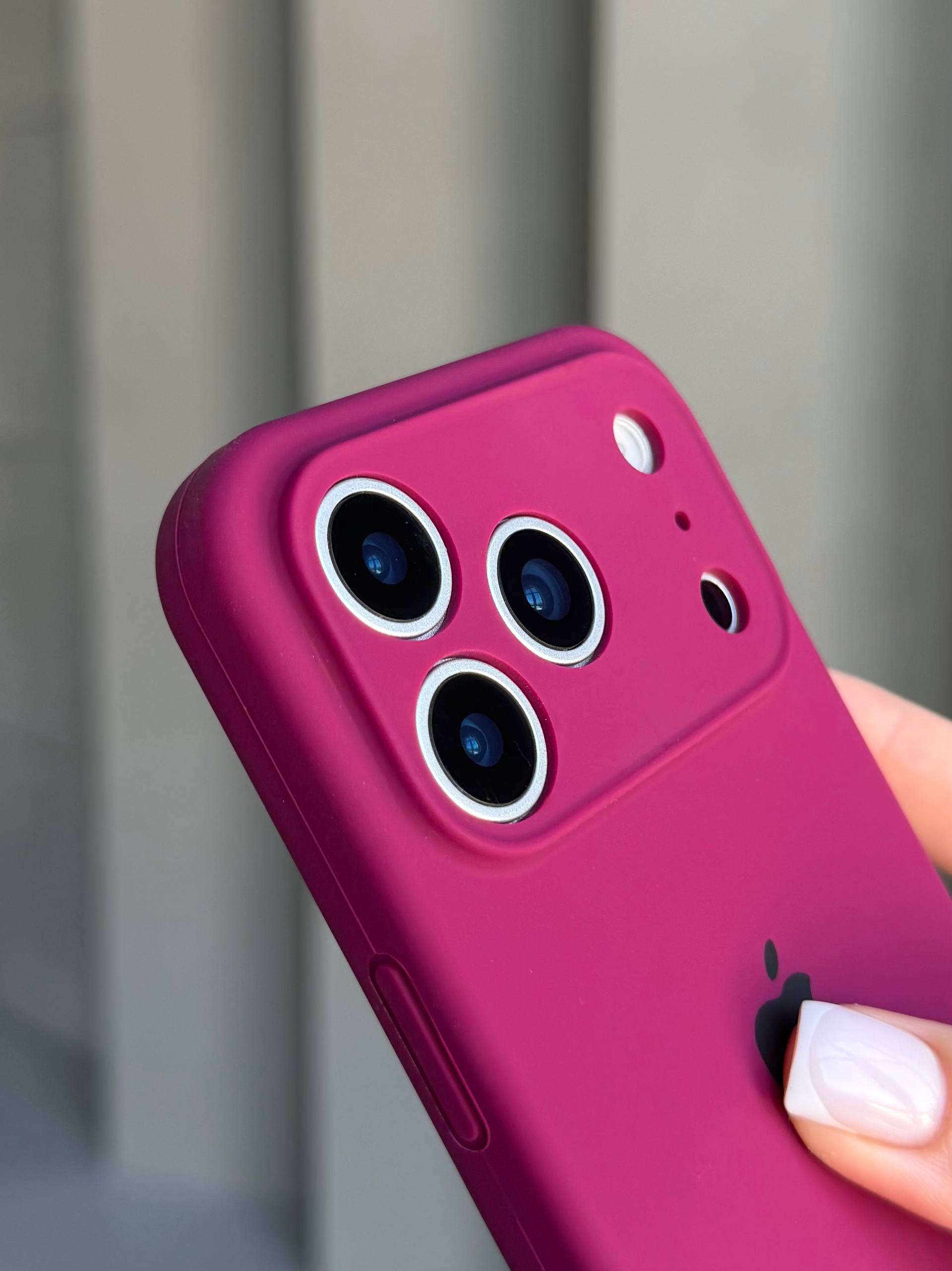 Чехол Silicone case с закрытой камерой на iPhone 17 Pro Max Marsala #35