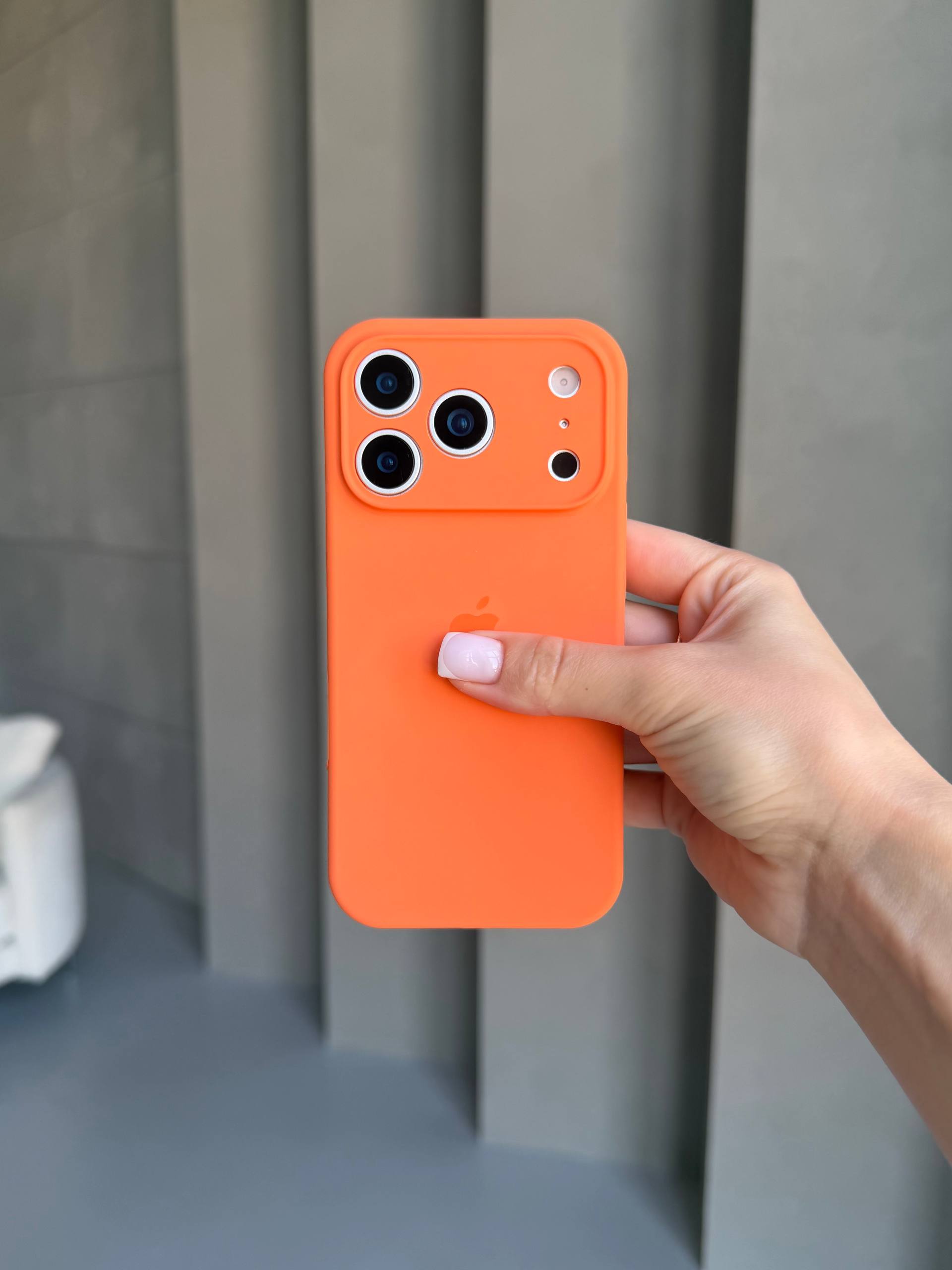 Чохол Silicone case із закритою камерою на iPhone 17 Pro Kumquat #52
