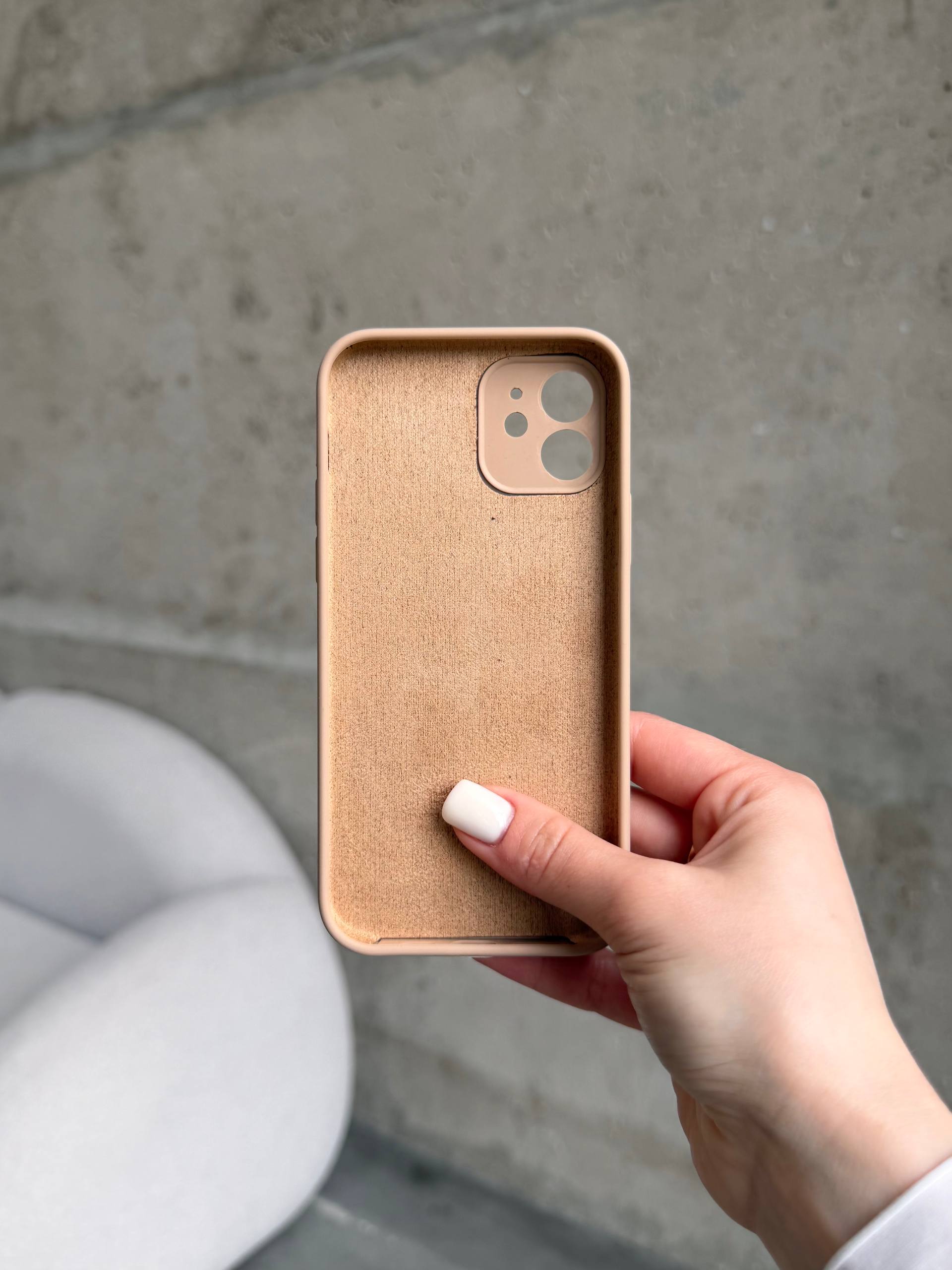 Чехол Silicone case с закрытой камерой на iPhone 12 Desert #62