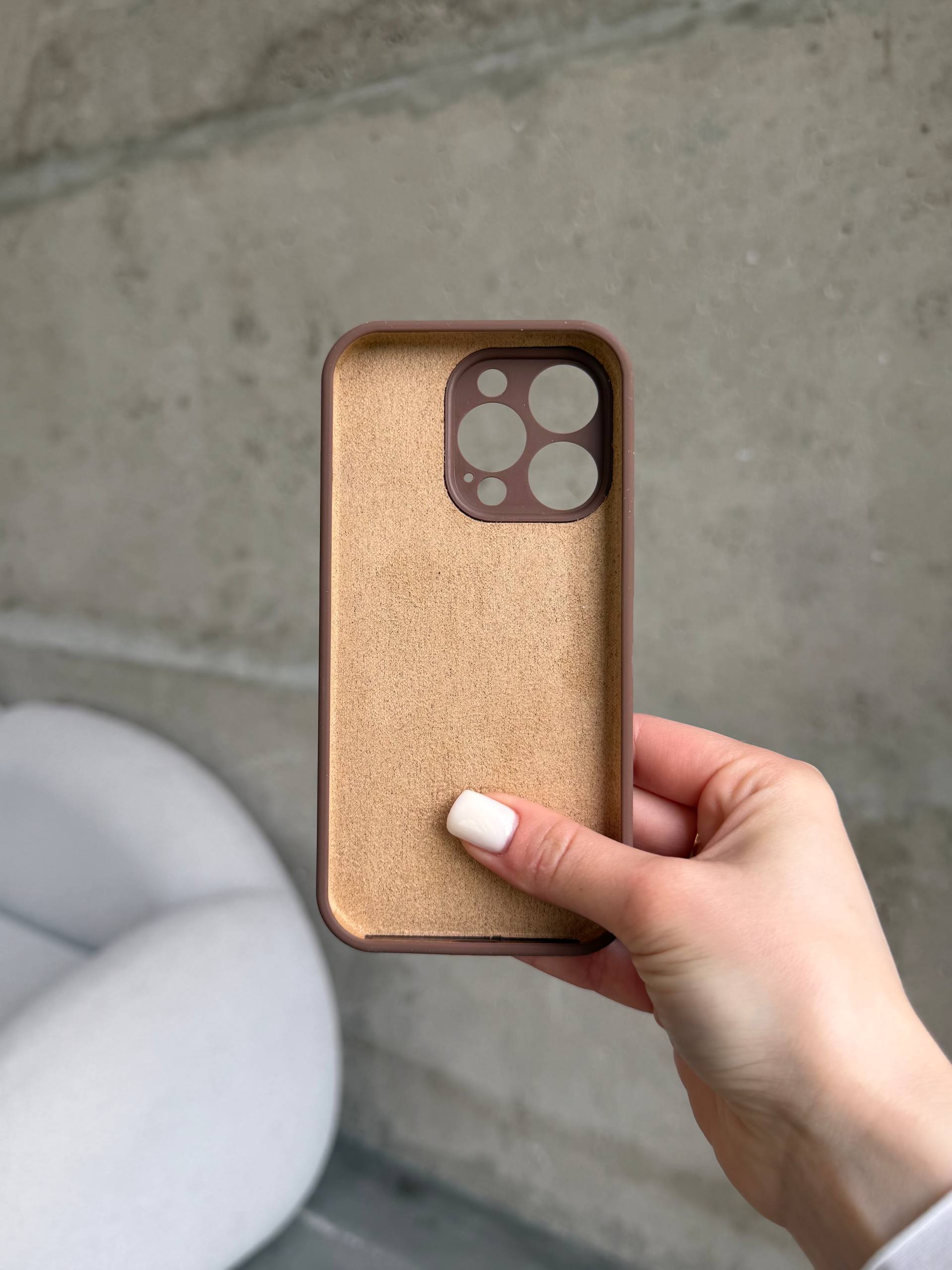 Чехол Silicone case с закрытой камерой на iPhone 12 Pro Max Chocolate #63
