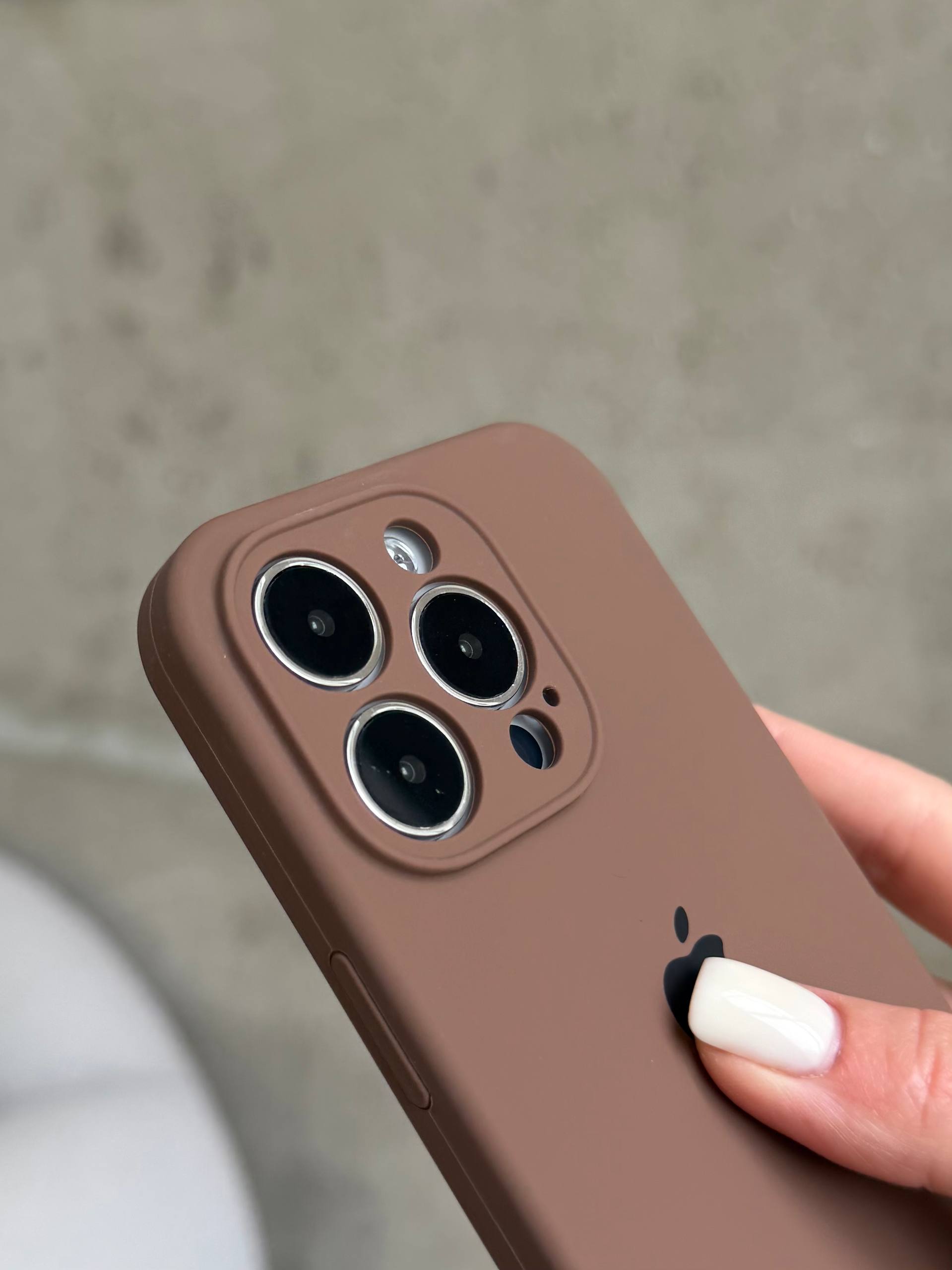 Чехол Silicone case с закрытой камерой на iPhone 12 Pro Max Chocolate #63