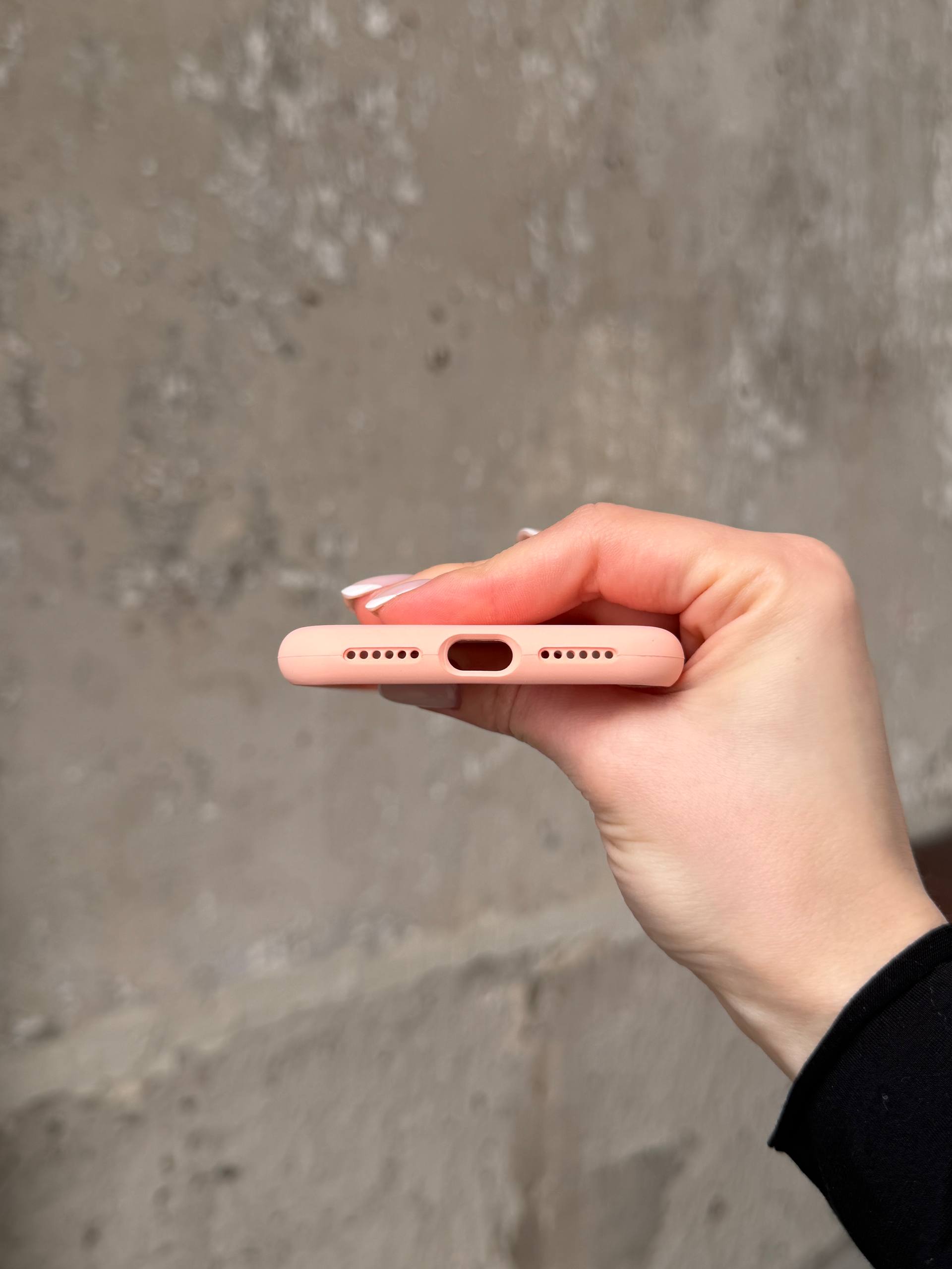 Чехол Silicone case с открытой камерой на iPhone X/XS Grapefruit (07)