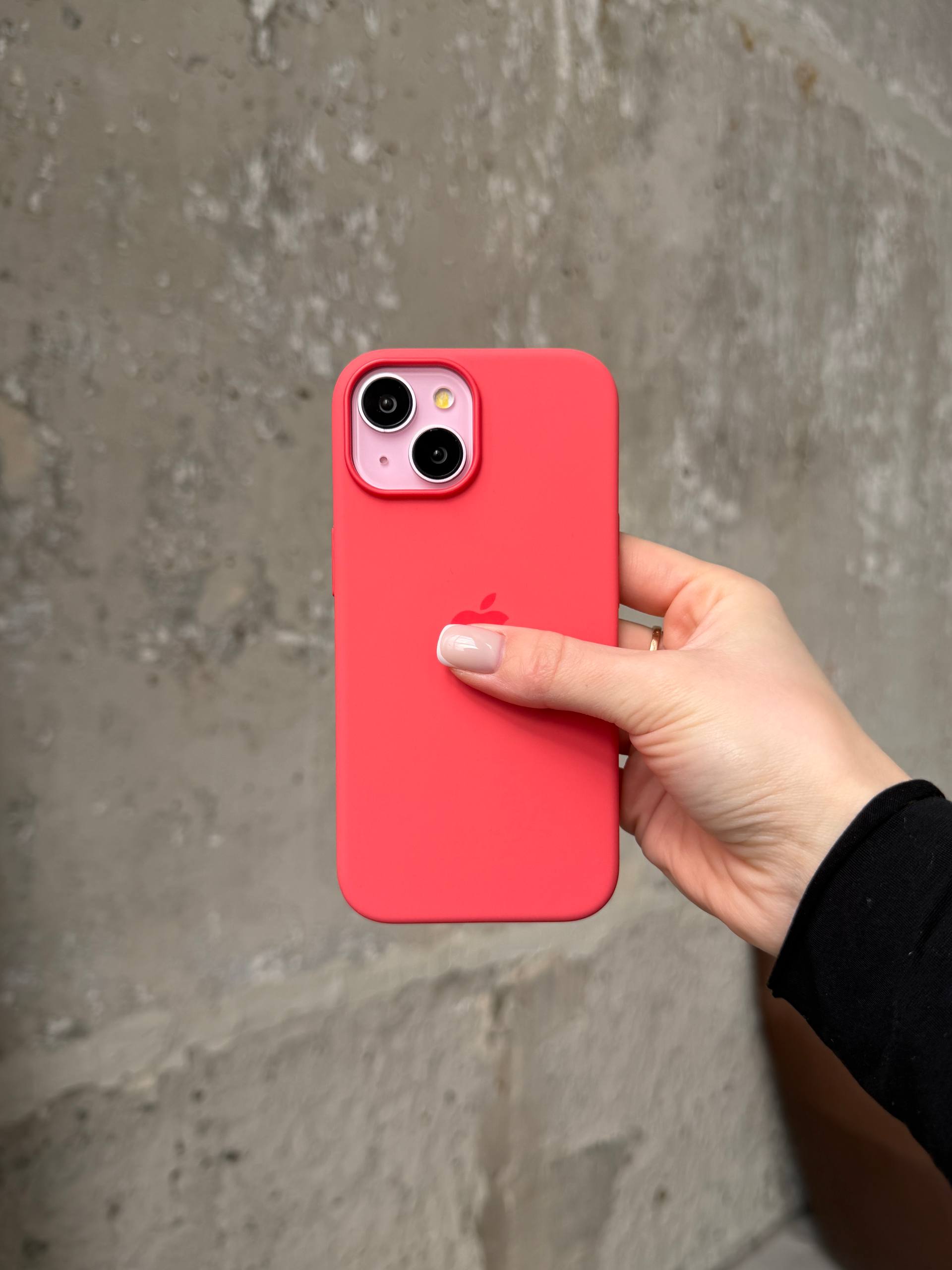 Чохол Silicone case з Magsafe на iPhone 15+ Guava (08)