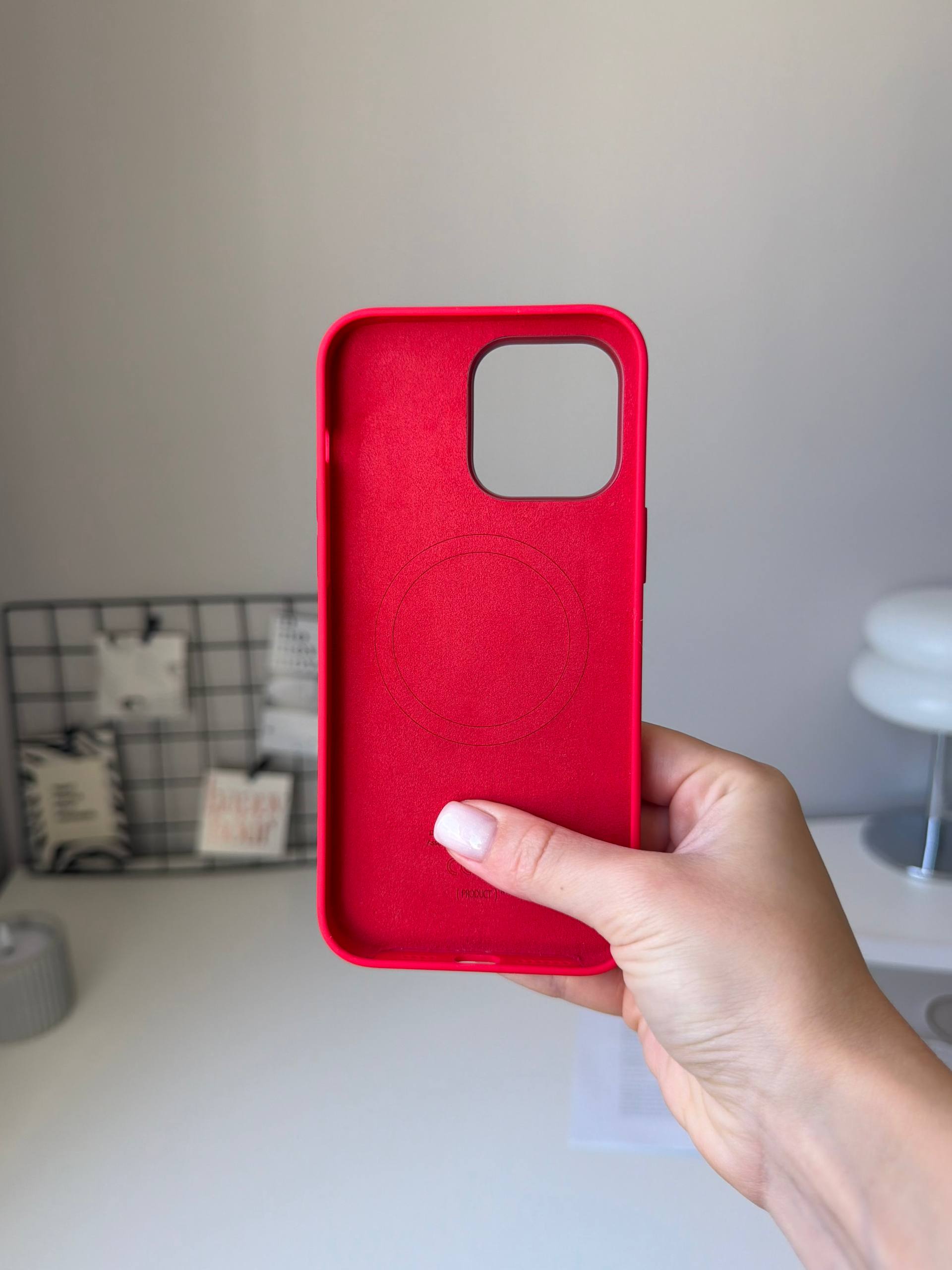 Чехол Silicone case с Magsafe на iPhone 14 Pro Max Red (04)