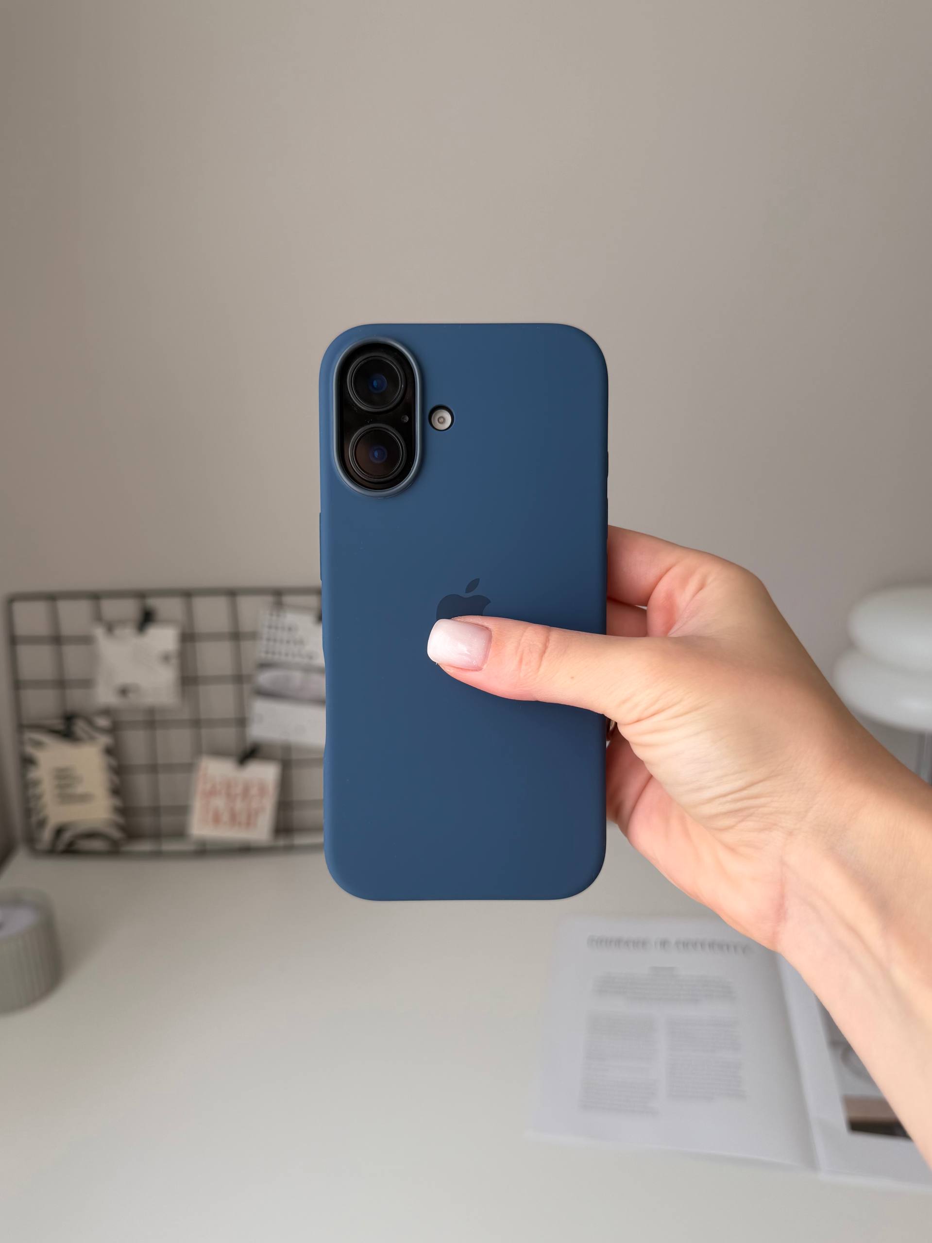 Чехол Silicone case с Magsafe на iPhone 16+ Denim (05)