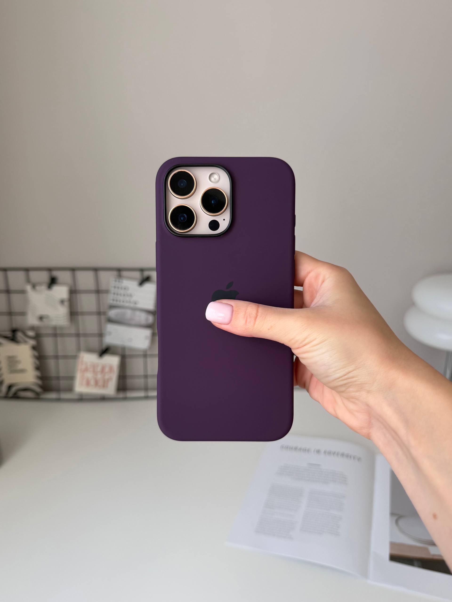 Чохол Silicone case з Magsafe на iPhone 16 Pro Max Plum (03)