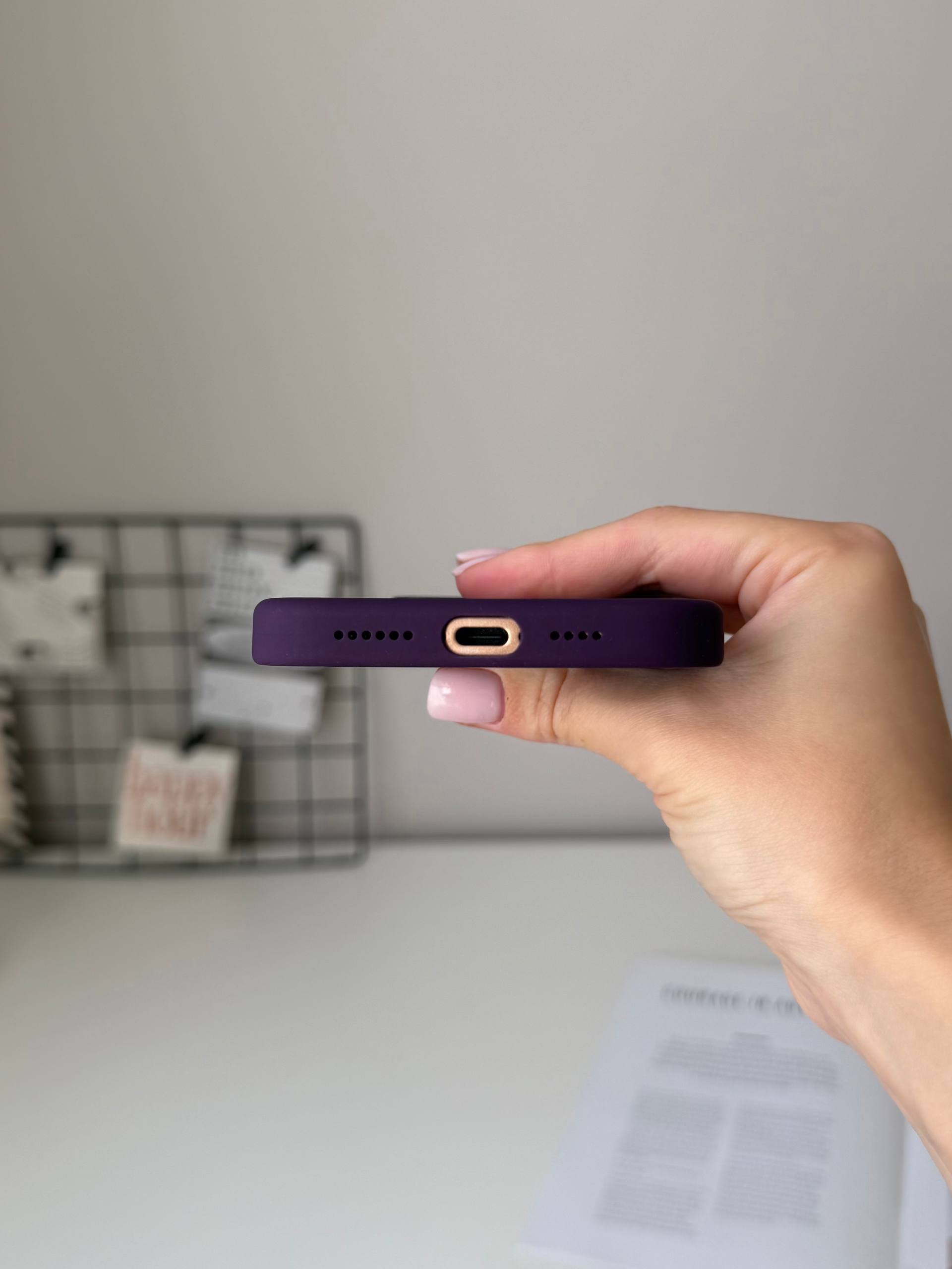 Чохол Silicone case з Magsafe на iPhone 16 Pro Max Plum (03)