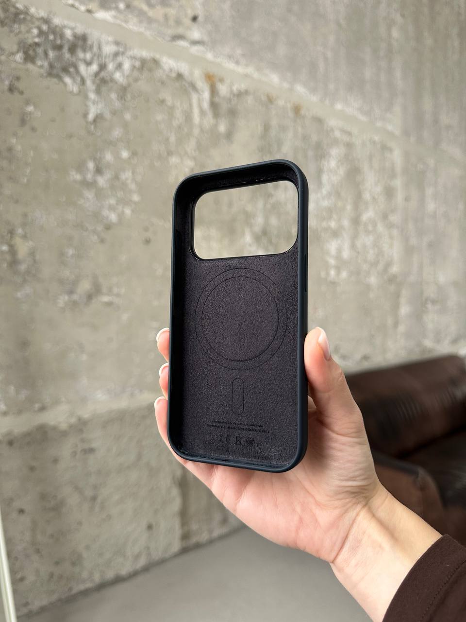 Чохол Silicone case з Magsafe на iPhone 17 Pro Black (01)