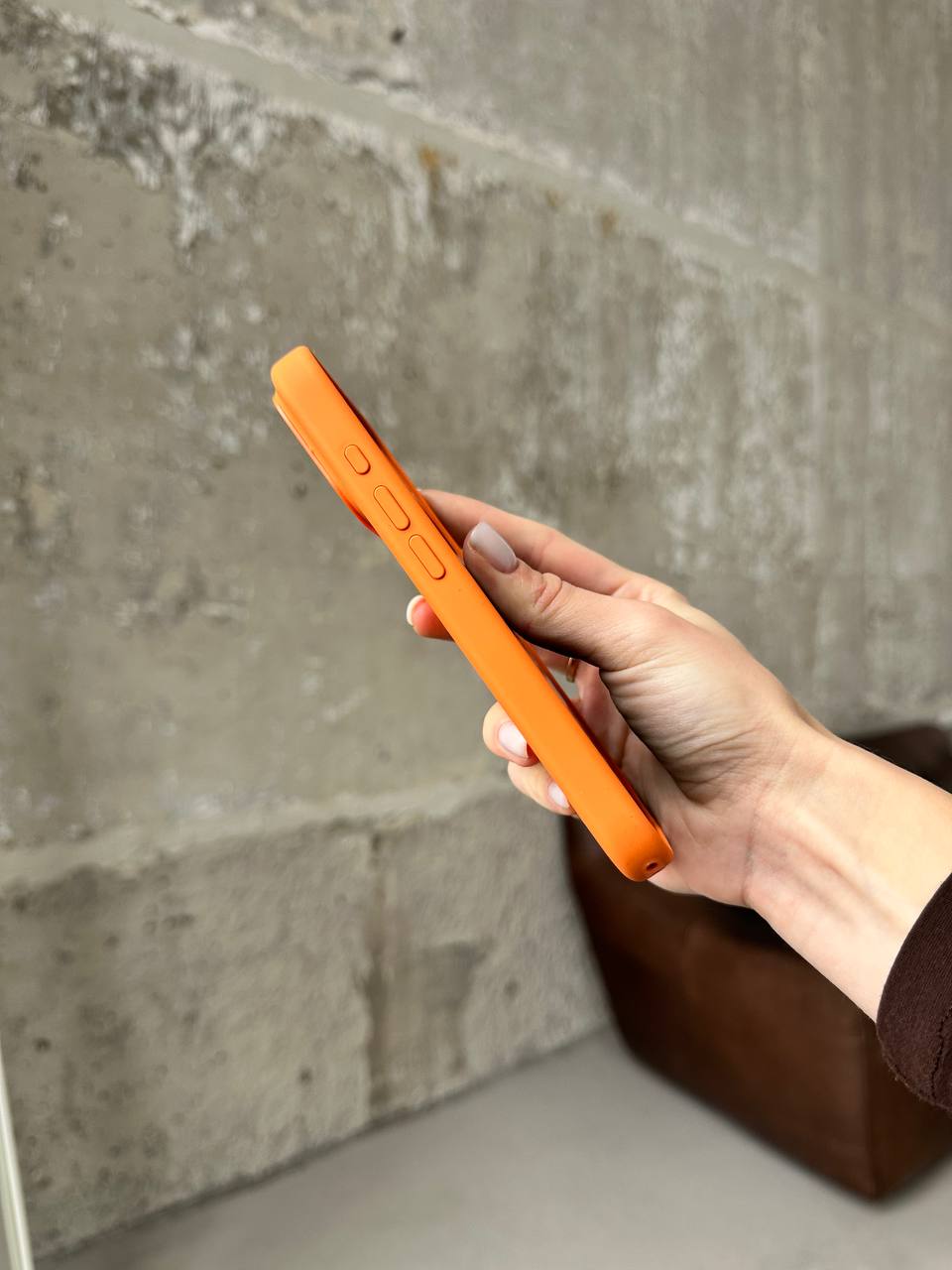 Чохол Silicone case з Magsafe на iPhone 17 Pro Orange (08)