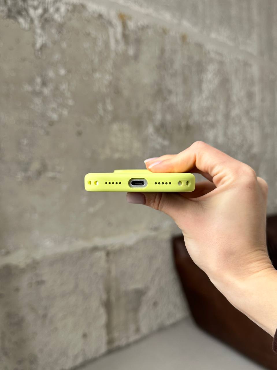 Чохол Silicone case з Magsafe на iPhone 17 Pro Neon Yellow (03)