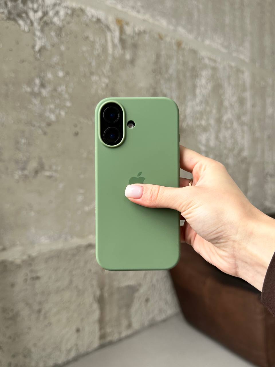 Чехол Silicone case с Magsafe на iPhone 17 Light Moss (07)