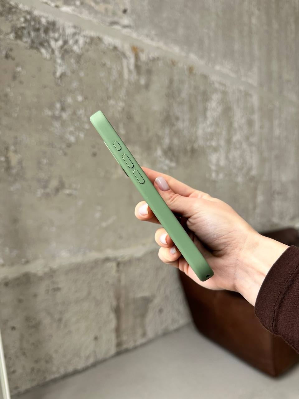 Чехол Silicone case с Magsafe на iPhone 17 Light Moss (07)