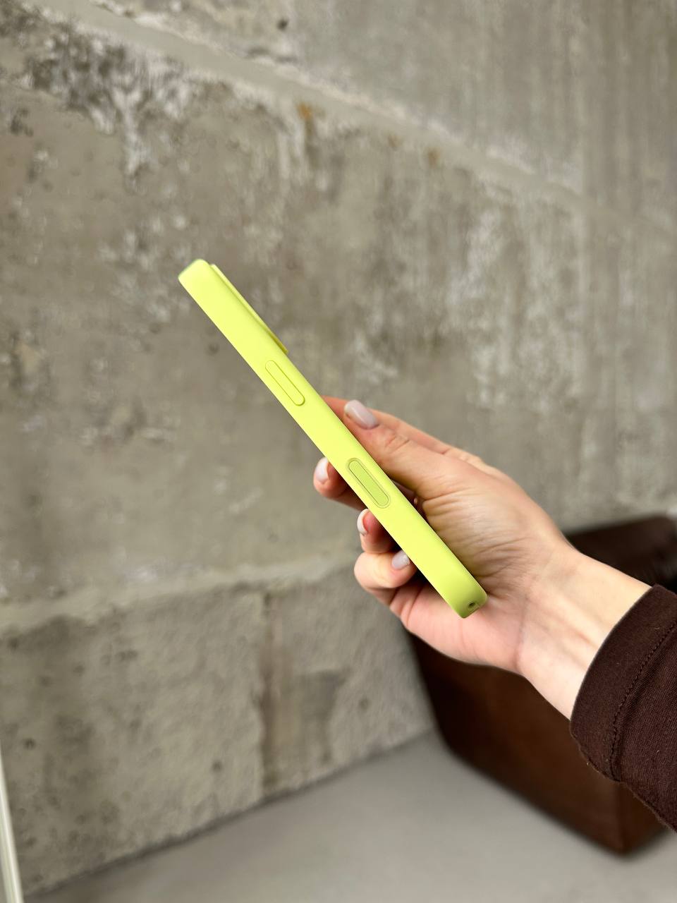 Чохол Silicone case з Magsafe на iPhone 17 Neon Yellow (03)