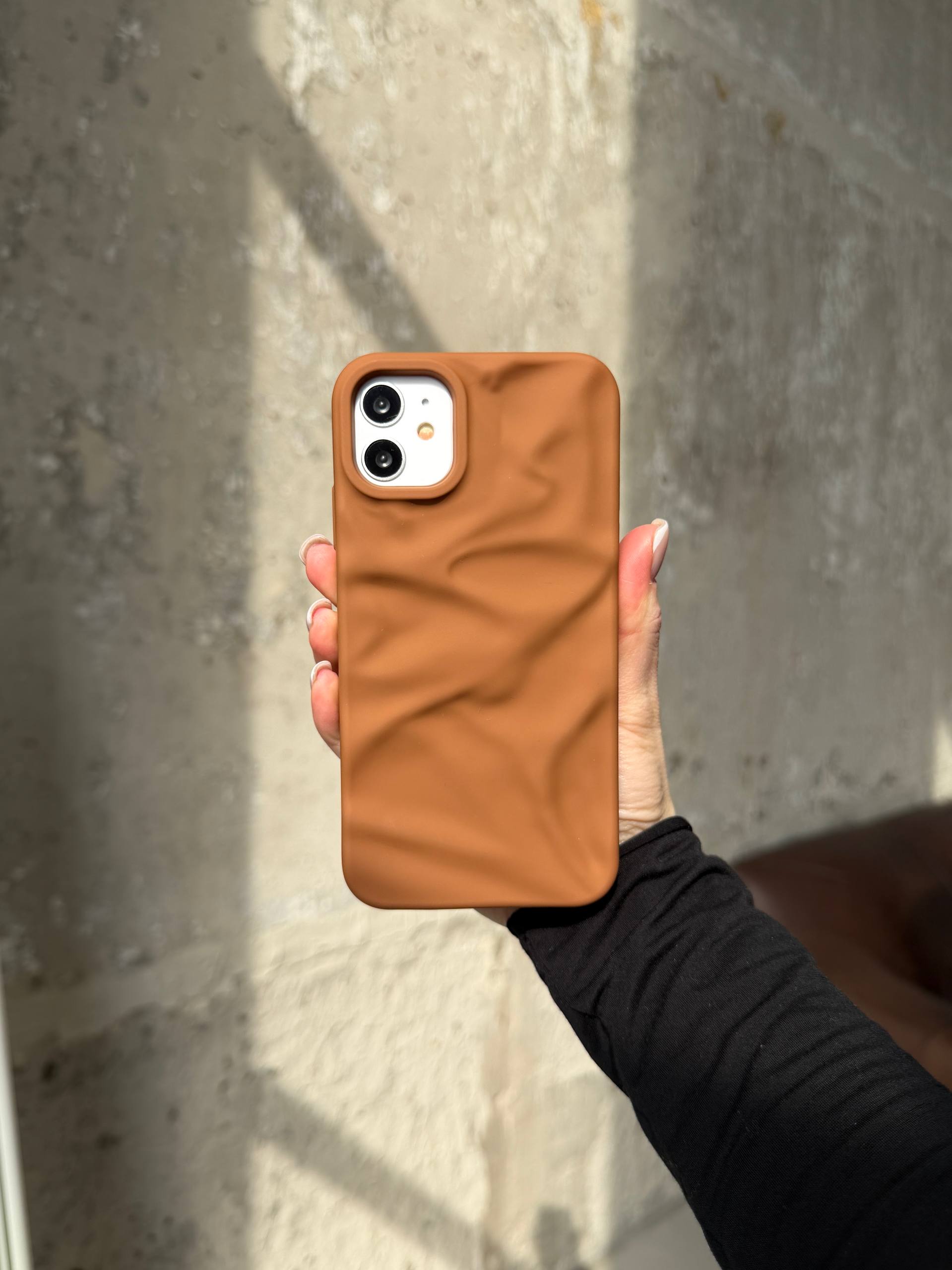 Чехол матовый волнистый Wave Case для iPhone 11 Brown (03)