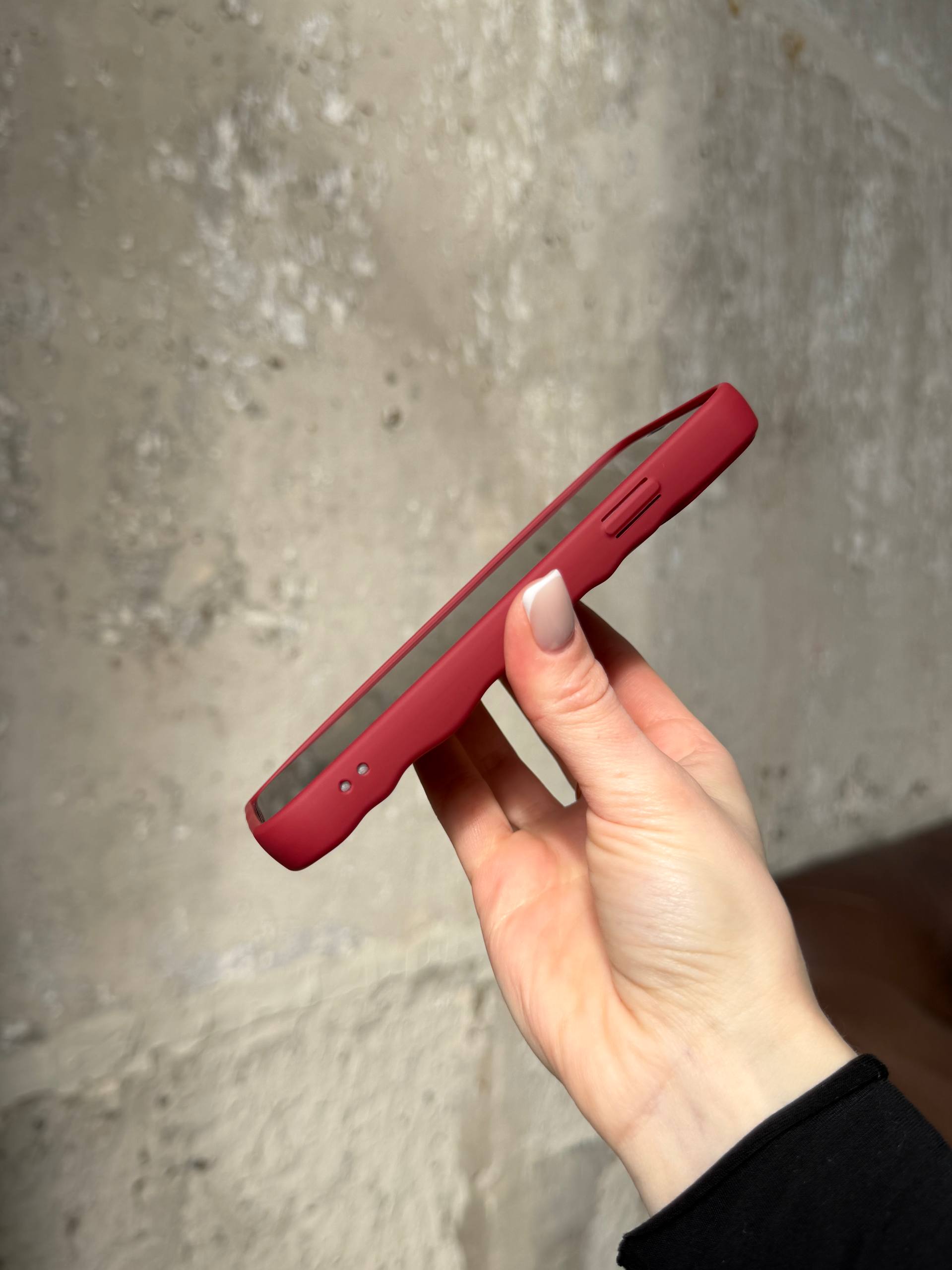 Чехол матовый волнистый Wave Case для iPhone 14+ Wine Red (10)
