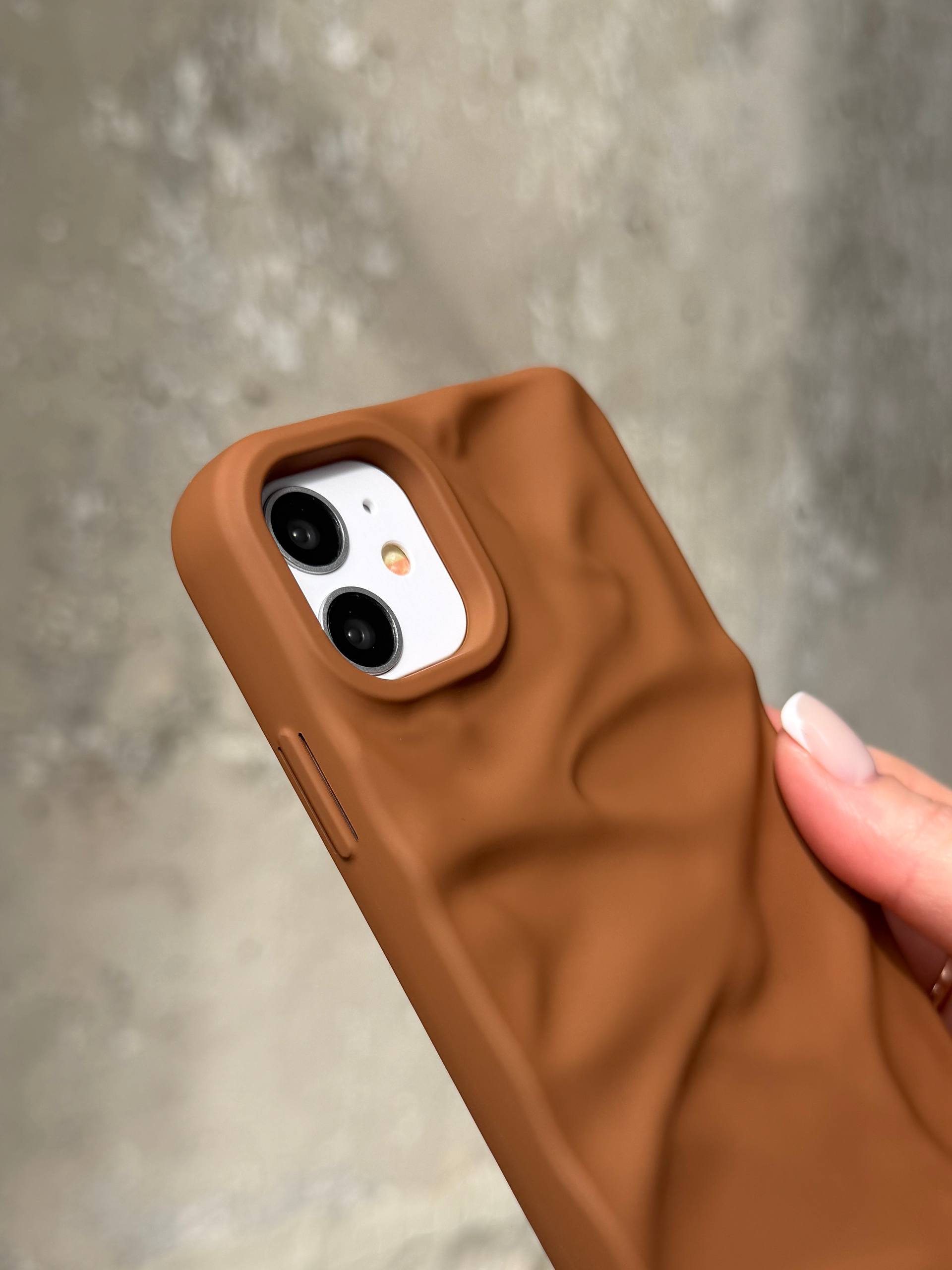 Чехол матовый волнистый Wave Case для iPhone 11 Brown (03)